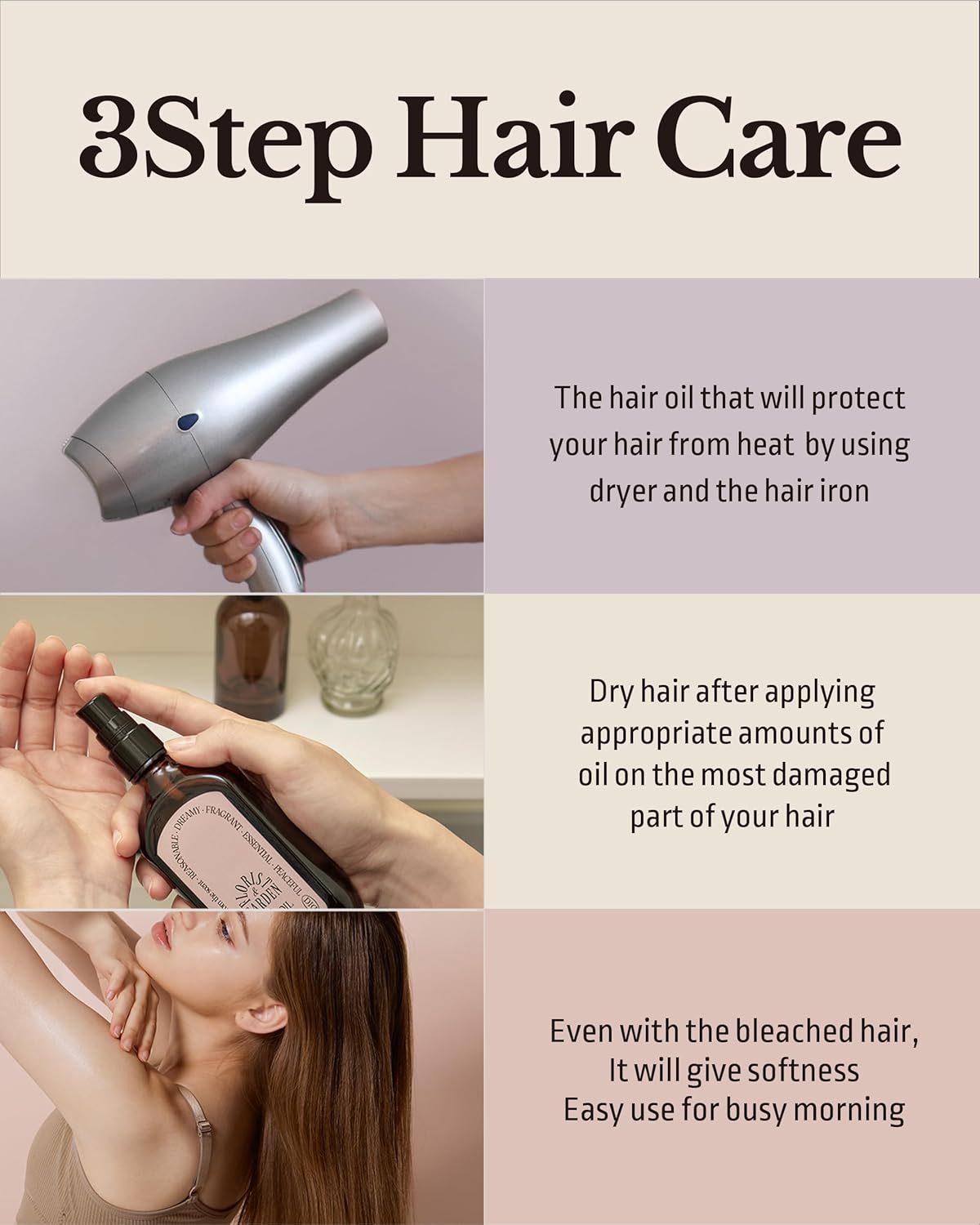 ODID Milk Protein Intensive Hair Oil Trial Kit - 4 Scents x 1.01 fl.oz. - Argan Oil & Milk Protein Hair Treatment Set - Moisturizing Lightweight Formula for Shine, Curl Definition & Frizz Control