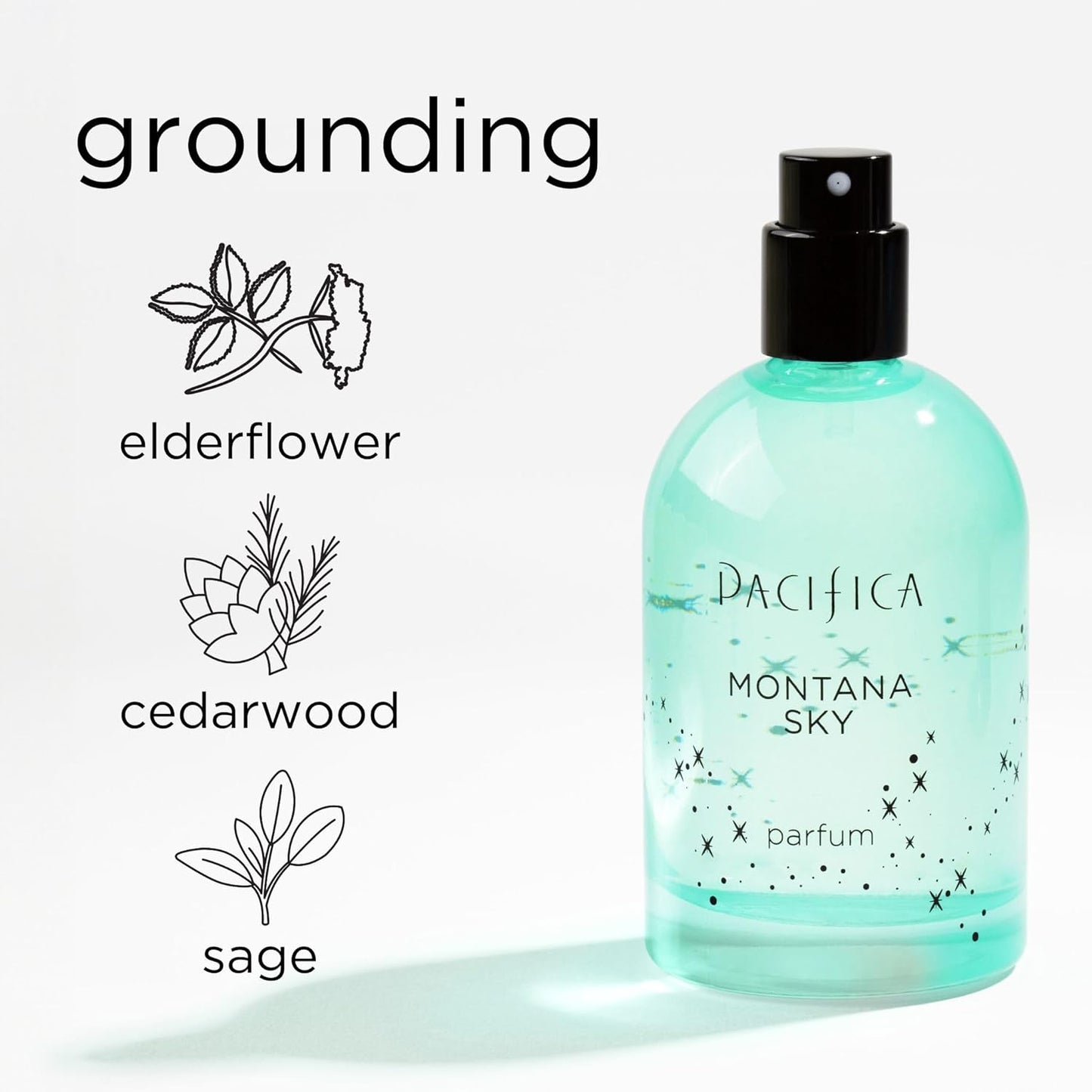 Pacifica Montana Sky Spray Perfume – Clean Vegan Fragrance for Women with Cedarwood & Sage – Grounding Earthy Woodsy Scent w/Cedarwood, Black Pepper, Sage, Cruelty-Free & Long-Lasting, 2 fl oz