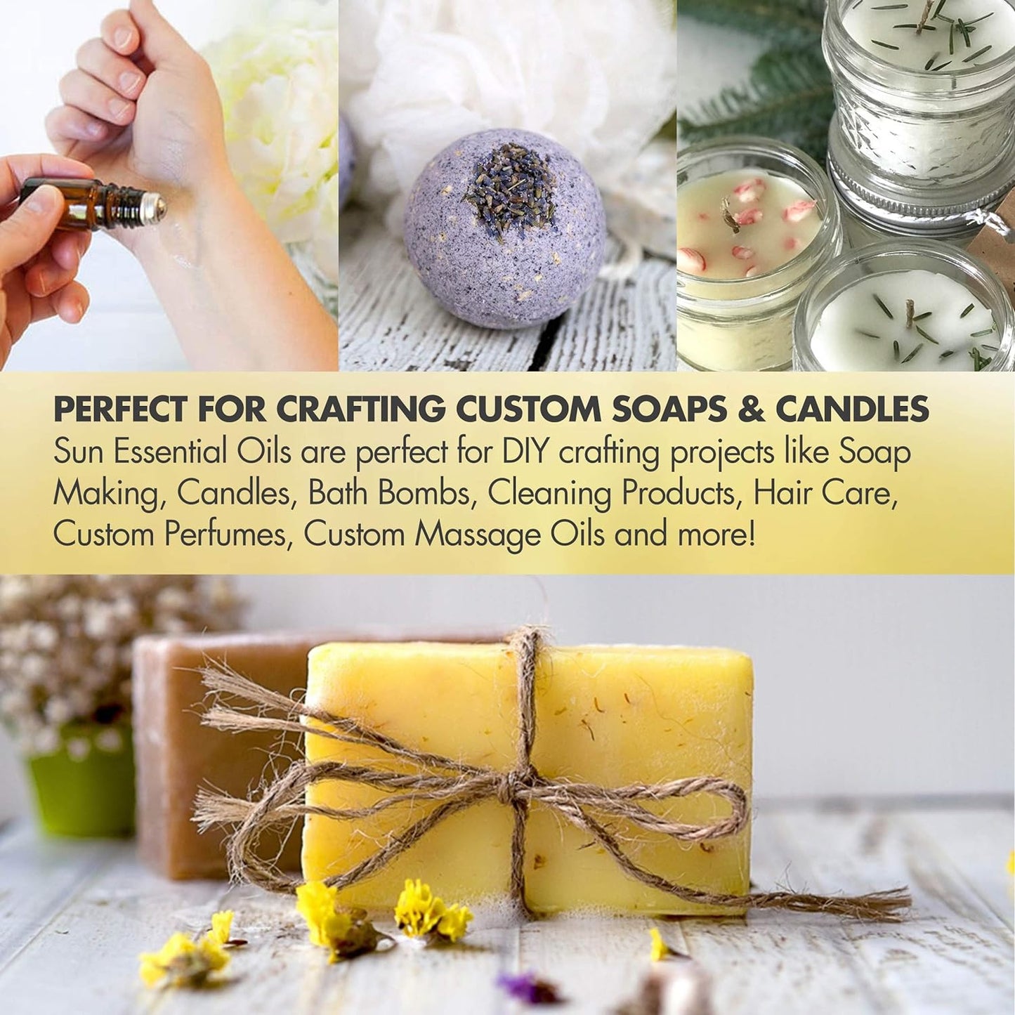 Sun Essential Oils - Vanilla Essential Oil 8 oz with Dropper for Diffuser, Skin, Hair, Humidifier & Aromatherapy Massage, Scent for Candle, Lotion & Soap Making & Room Freshener