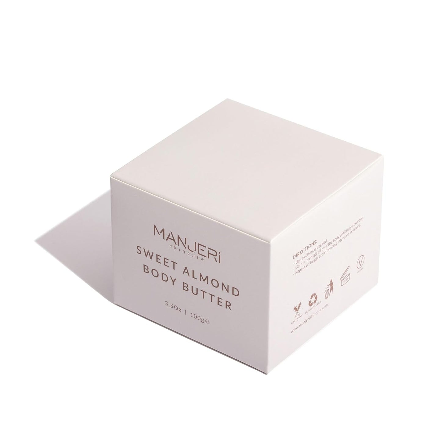 Sweet Almond Body Butter - Vegan and Cruelty-Free Hydrating Moisturizer for Dry Skin, 3.5 oz