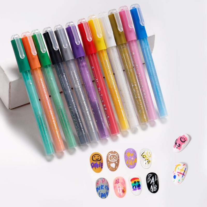 Nail Polish Pens Set, Nail Art Pens, Nail Pencil, DIY Drawing Painting Pen, for Nails DIY (6colors set 01-0.7mm)