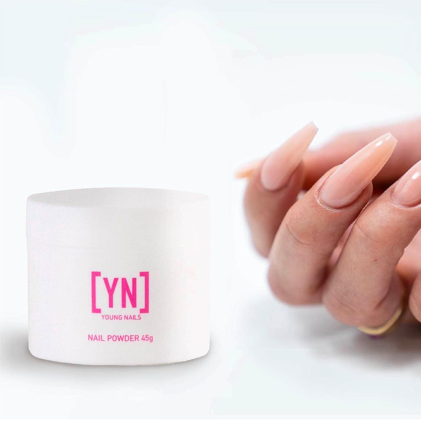Young Nails Acrylic Cover Powder - Self-Leveling Acrylic Nail Powder, Clear Nude Pink White Acrylic Powder for Nail Extenstion, Professional Grade, Superior Adhesion, Color - Rosebud, 85g