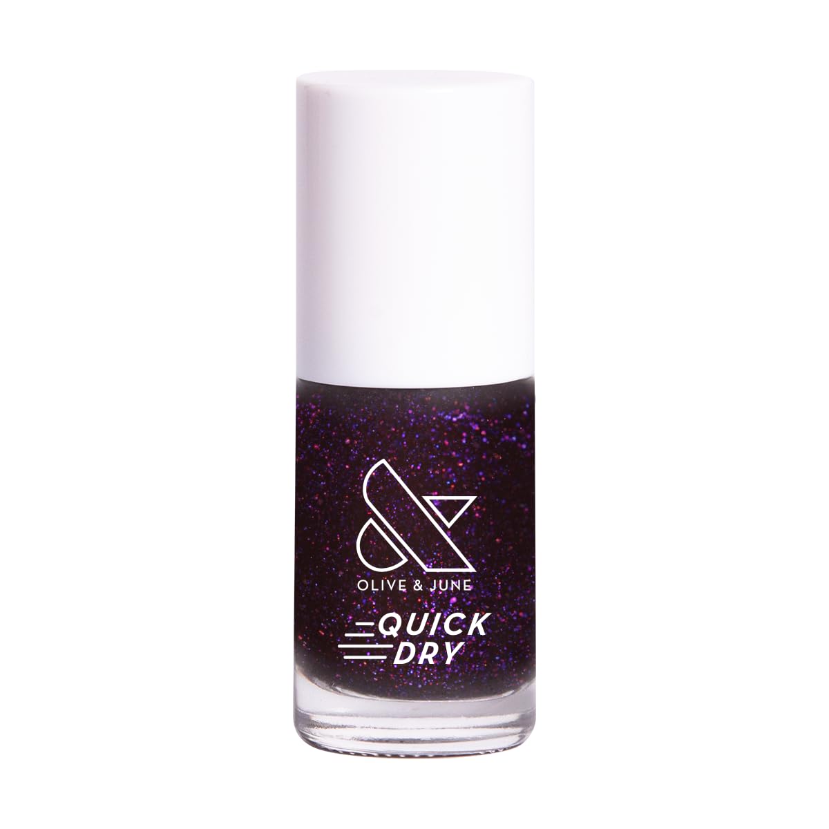 Olive & June Quick Dry Nail Polish | Instant Fast-Drying Smudgeproof Color | 15-free, Vegan Cruelty-Free Formula | Lasts up to 5 Days | Salon-Quality Manicure Pedicure at Home|Enchanted Violet Shimmer