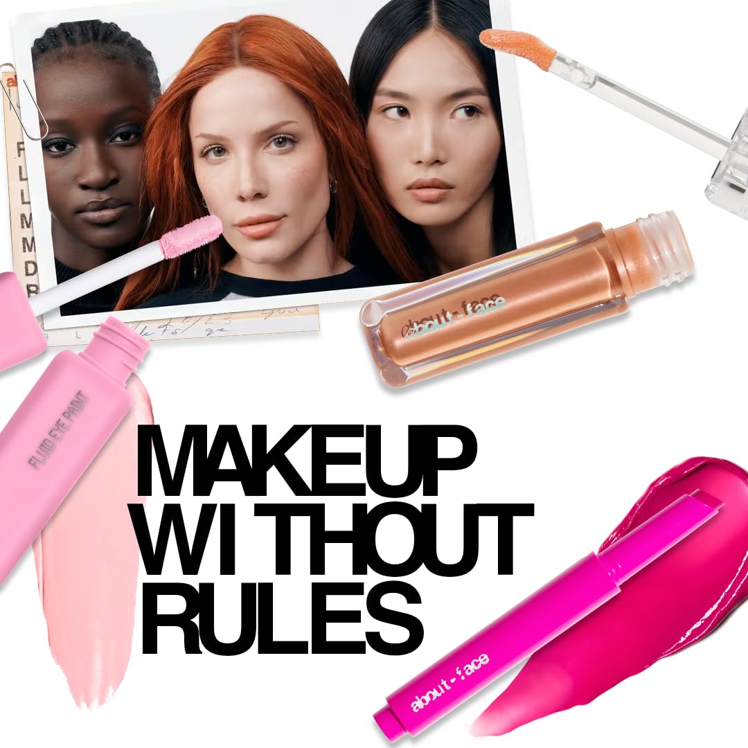 about-face Light Lock Lip Gloss it's Not You, It's Me – Non-Sticky, High-Shine Lip Oil Gloss with Coconut Oil, Peppermint & Lavender – Vegan, Cruelty-Free, Clean Beauty – 0.21 oz (Pink Sparkle)