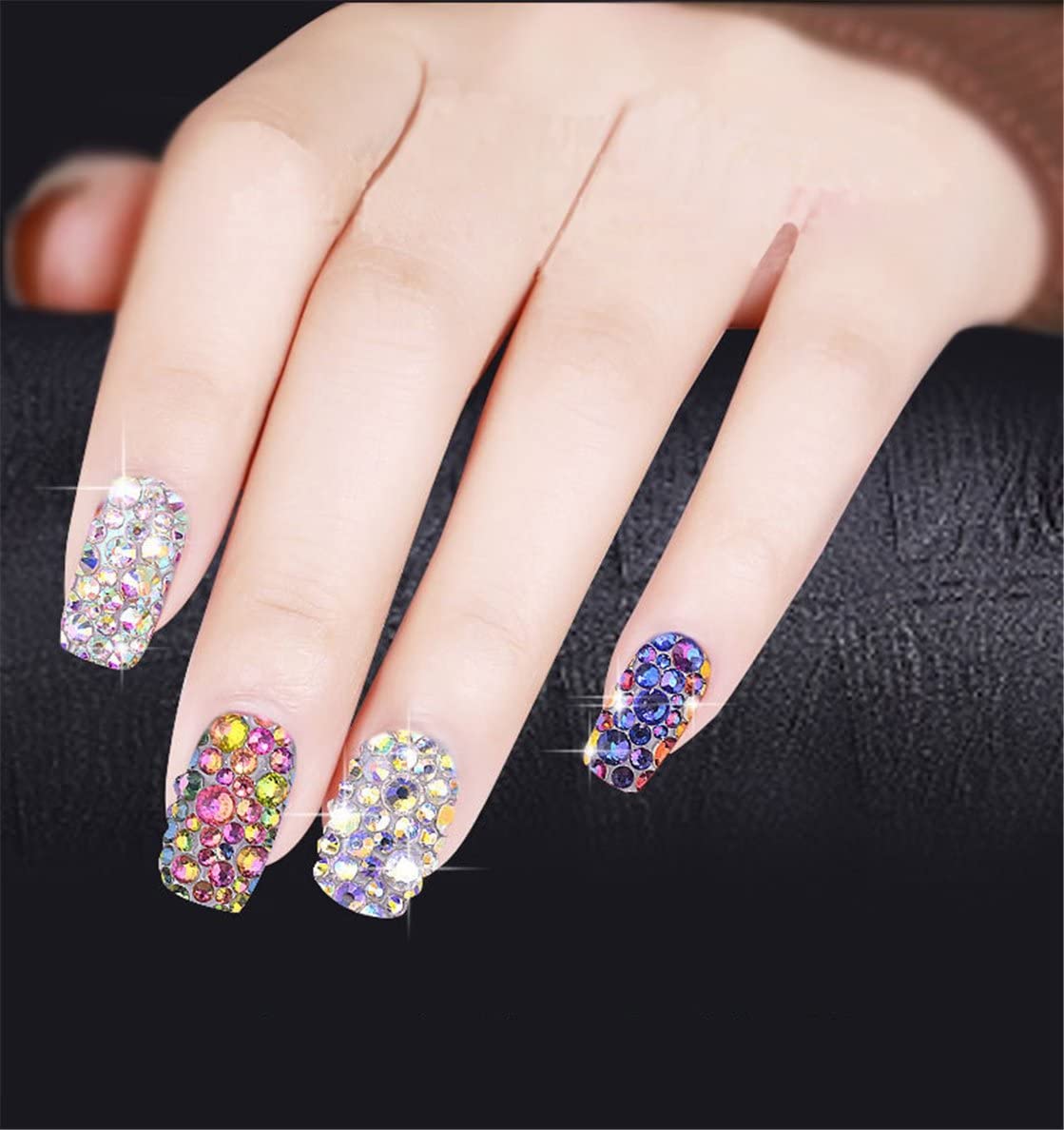 500 Pieces SS30 6mm Flatback Rhinestones AB Clear Round Gems Crystals for Nail Art DIY Crafts Clothes Shoes Bags （Transparent Green AB）