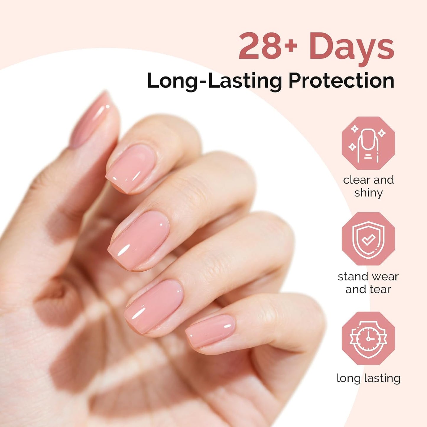 MelodySusie Top Coat Blooming Gel Base Coat No Wipe Glossy Set Long Lasting Shine Finish Soak Off UV LED Nail Lamp Nail Art Design Manicure Kit Perfect Gifts for Women Girls 3 Pcs 15ml Clear