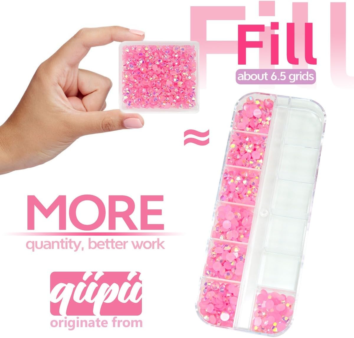 Dark Pink AB Resin Rhinestones w B7000 Jewelry Glue for Bedazzling Crafting 3mm 4mm 5mm 6mm Flatback Jelly Stones Bulk SS10 SS16 SS20 SS30 Diamonds Gems for Nails Face Makeup Tumblers Crafts