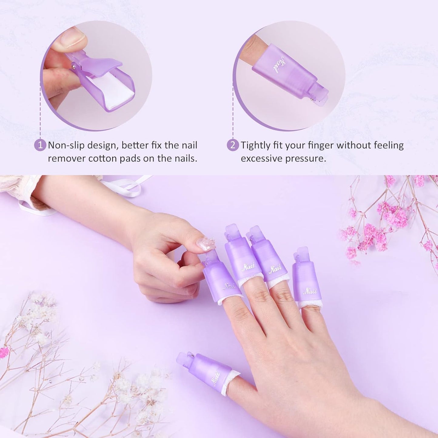 SAVILAND Nail Polish Remover Kit: 250 ML Nail Polish Remover with Nails Clips, Nail Tools, Cuticle Pusher, 500 PCS Cotton Pad Gel Removers Manicure Kit for Salon Home DIY