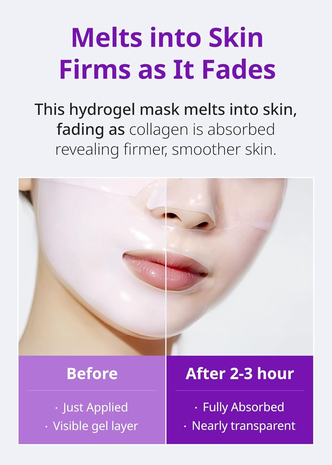 SNP 10,000ppm Deep Collagen + PDRN + Retinol Hydrogel Mask | 8 Layer 125Da Collagen Face Mask | Overnight Facial Mask | Patent Skin Hydration | Hydrating Facial Mask | Face Mask Skin Care | 4 Sheets