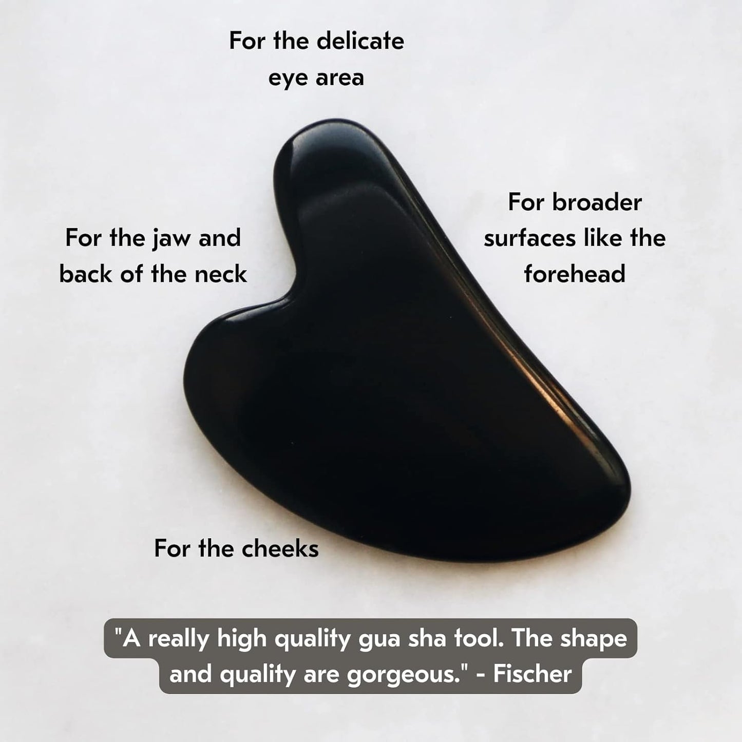 Mount Lai Obsidian Gua Sha Facial Tool – The Stone of Transformation – 100% Genuine Black Obsidian Stone Face Sculpting Tool for Lymphatic Drainage, Puffiness Reduction & Jaw Tension Relief