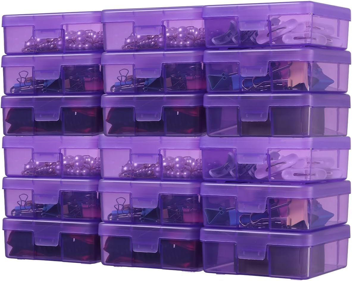 18 Pack Small Plastic Storage Containers Clear Arts & Crafts Storage Boxes & Organizers Stackable Small Containers With Lids For Organizin (Set 6)