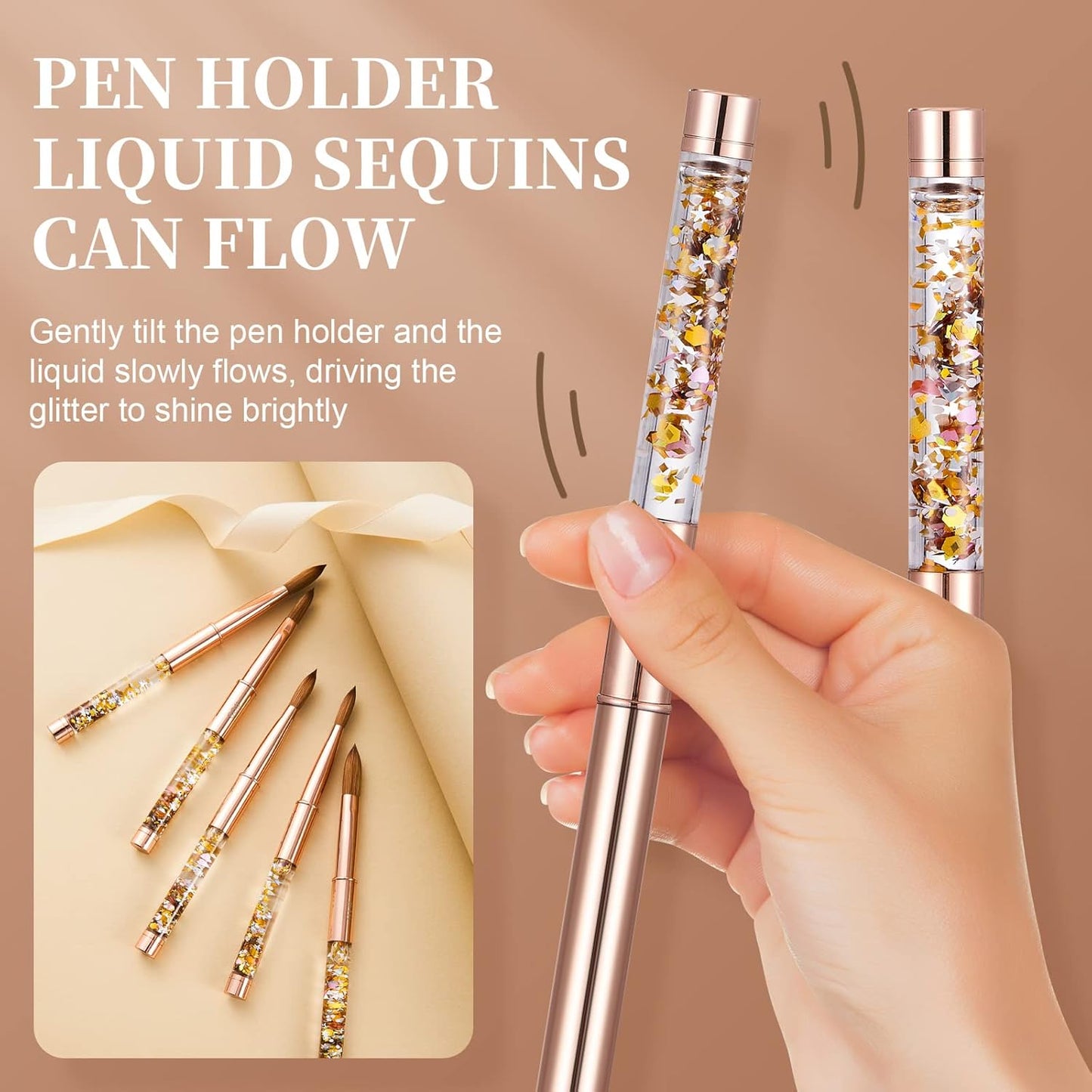 Acrylic Nail Brush Size #16,KEMEISI 100% Pure Kolinsky Nail Art Brushes Sturdy Handle Oval Shaped Acrylic Powder Nail Design Tools for Professional Manicure DIY Home Salon (Gold)