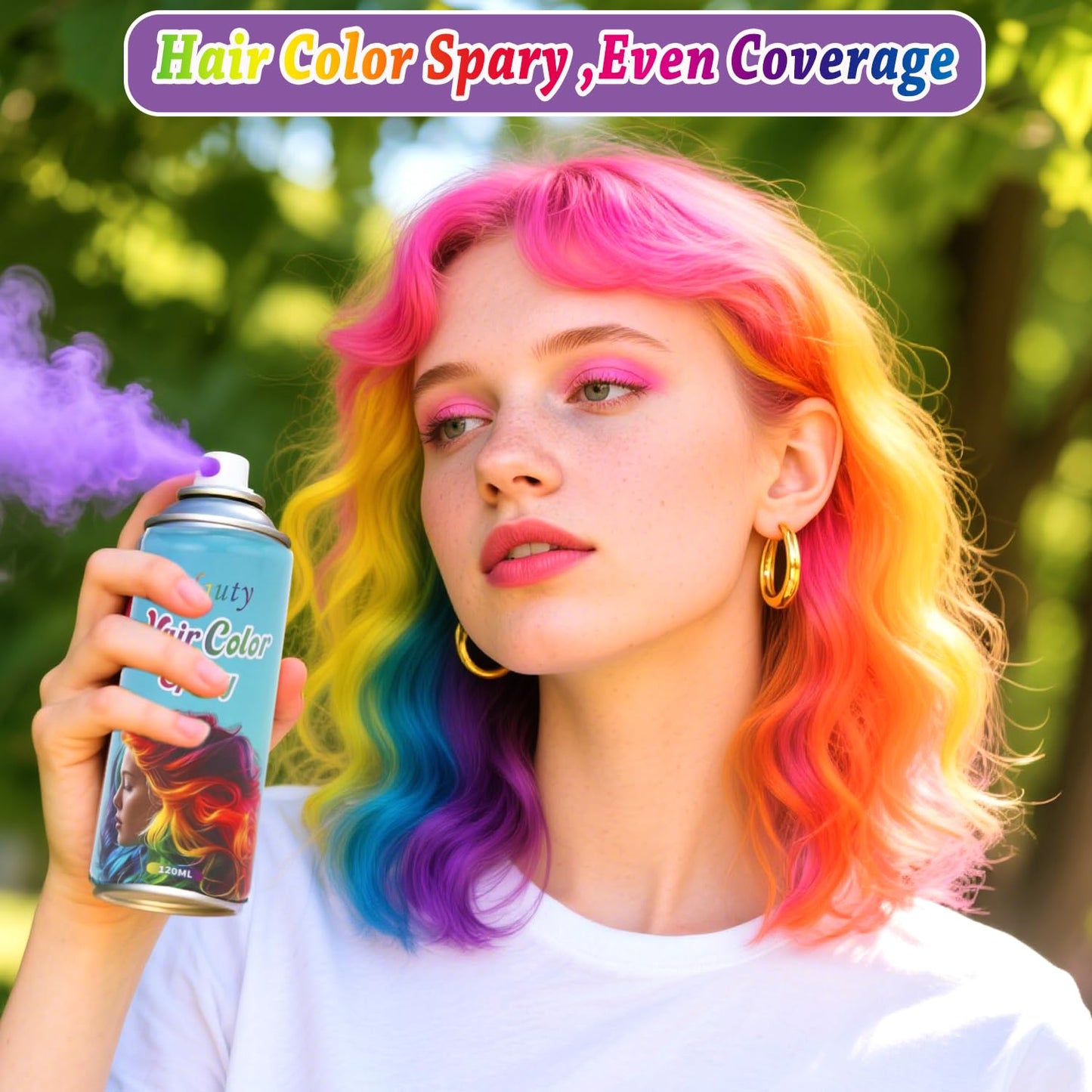 Purple Hair Spray, Temporary Hair Dye Spray For Kids Women,Washable Hair Color Wax, Non-Sticky Hair Coloring Pomades for Cosplay Party, Halloween DIY Crazy Hair Day (Purple)
