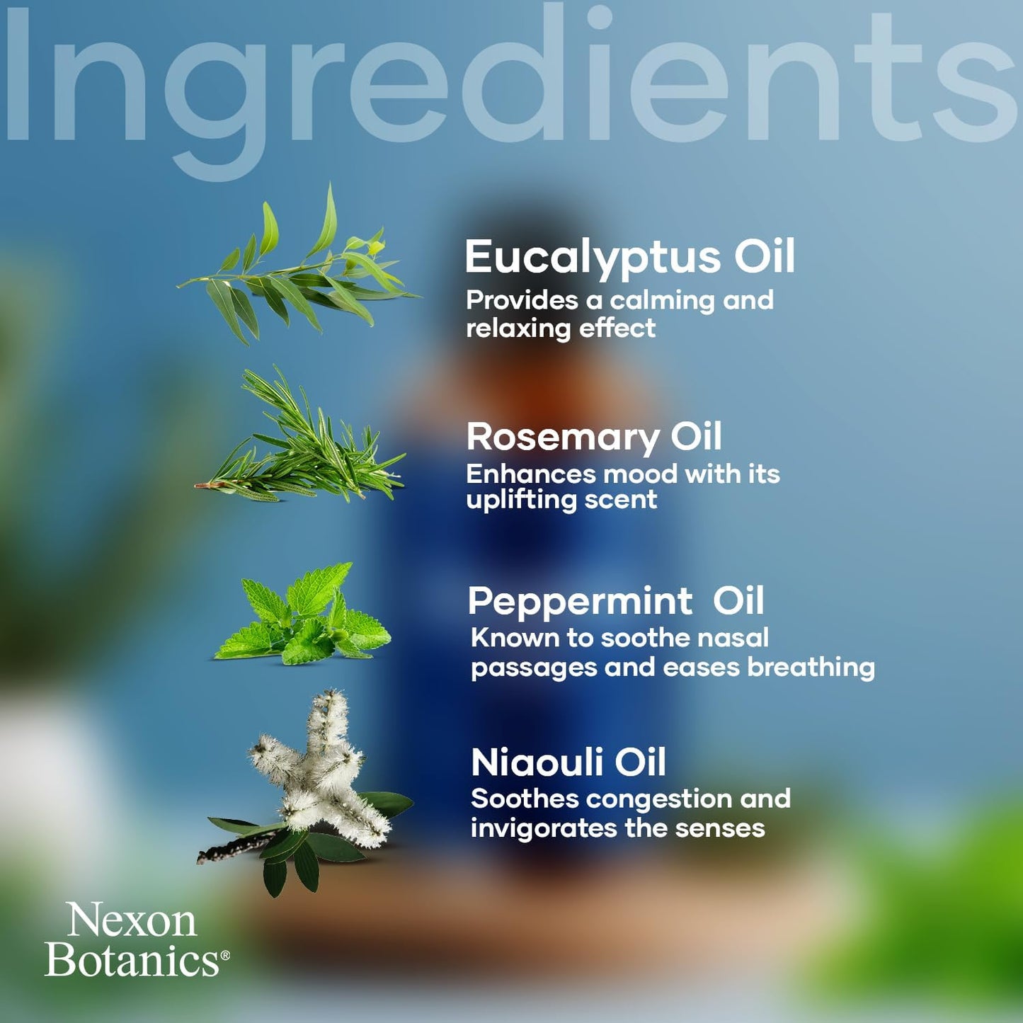 Breathe Essential Oil Blend 60 ml - Breath Sinus Relief with Menthol Oils - for Humidifiers, Diffusers, and Aromatherapy - Nexon Botanics