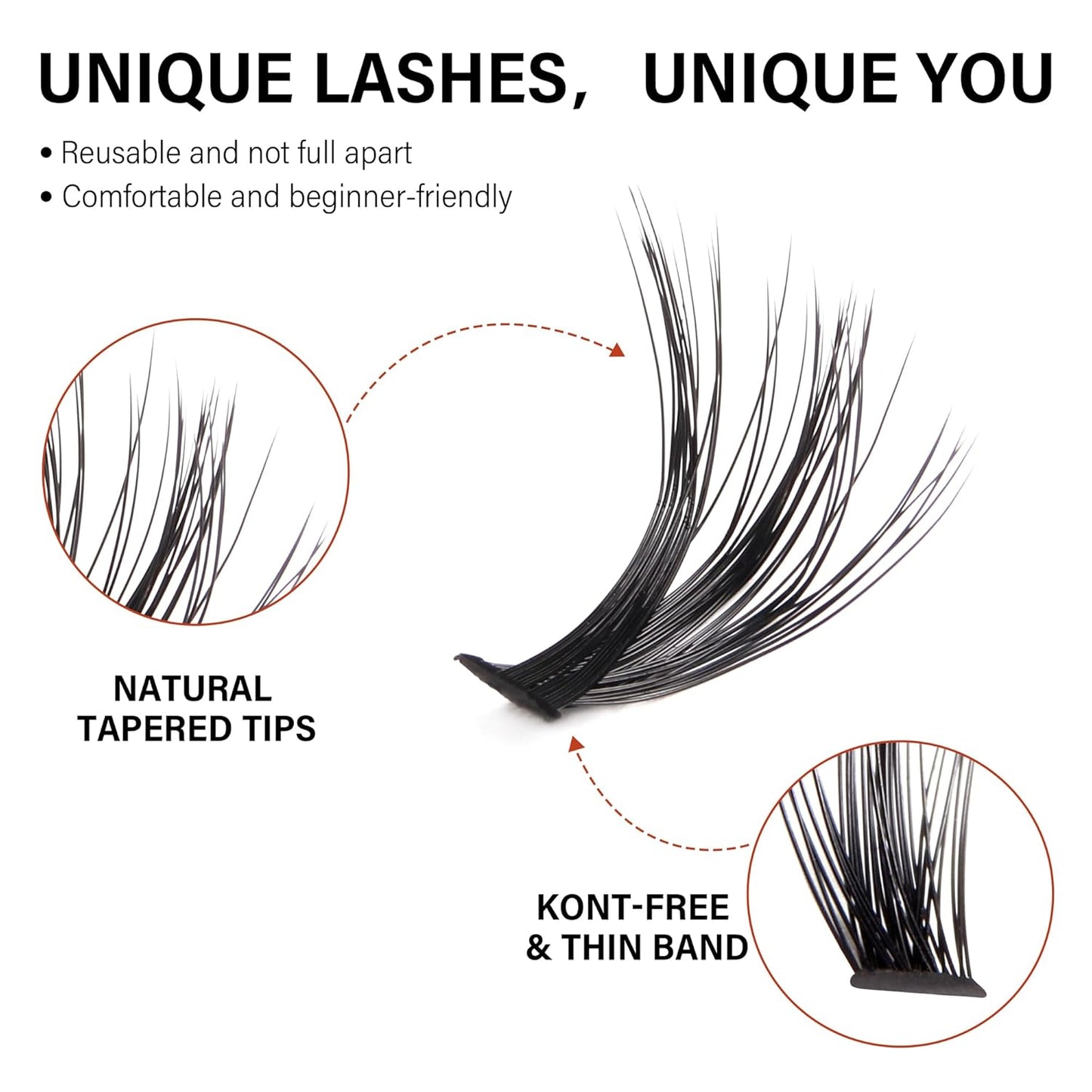 Lash Cluster 240pcs Individual Lashes,8-16mm Diy Lash Extension,C Curl Lash Clusters Wispy,3D Natural Lash Clusters Look Like Eyelash Extension DIY at Home (Orange 40P-C-8-16mix)
