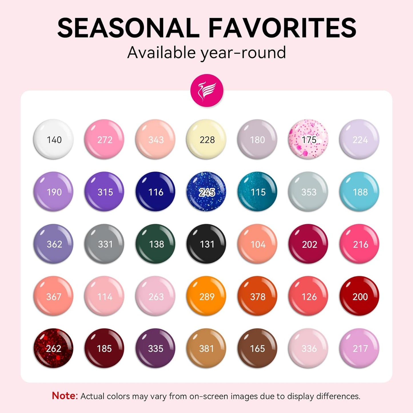 phoenixy 51 Pcs Gel Nail Polish Kit with U V Light, 35 Colours Gel Polish with 5 Pcs Base Top Coat Manicure Starter Nail Polish Set Gifts for Women ST9016