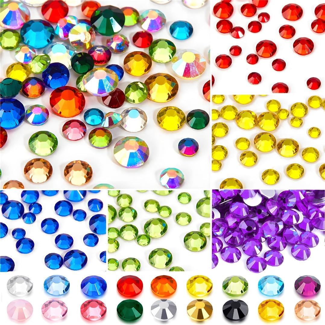 Flatback Rhinestones Round Gems for Nails Art and Crafts 620Pcs SS30 6mm Glitter Crystals Stone DIY Bags Clothes Shoes (Green)