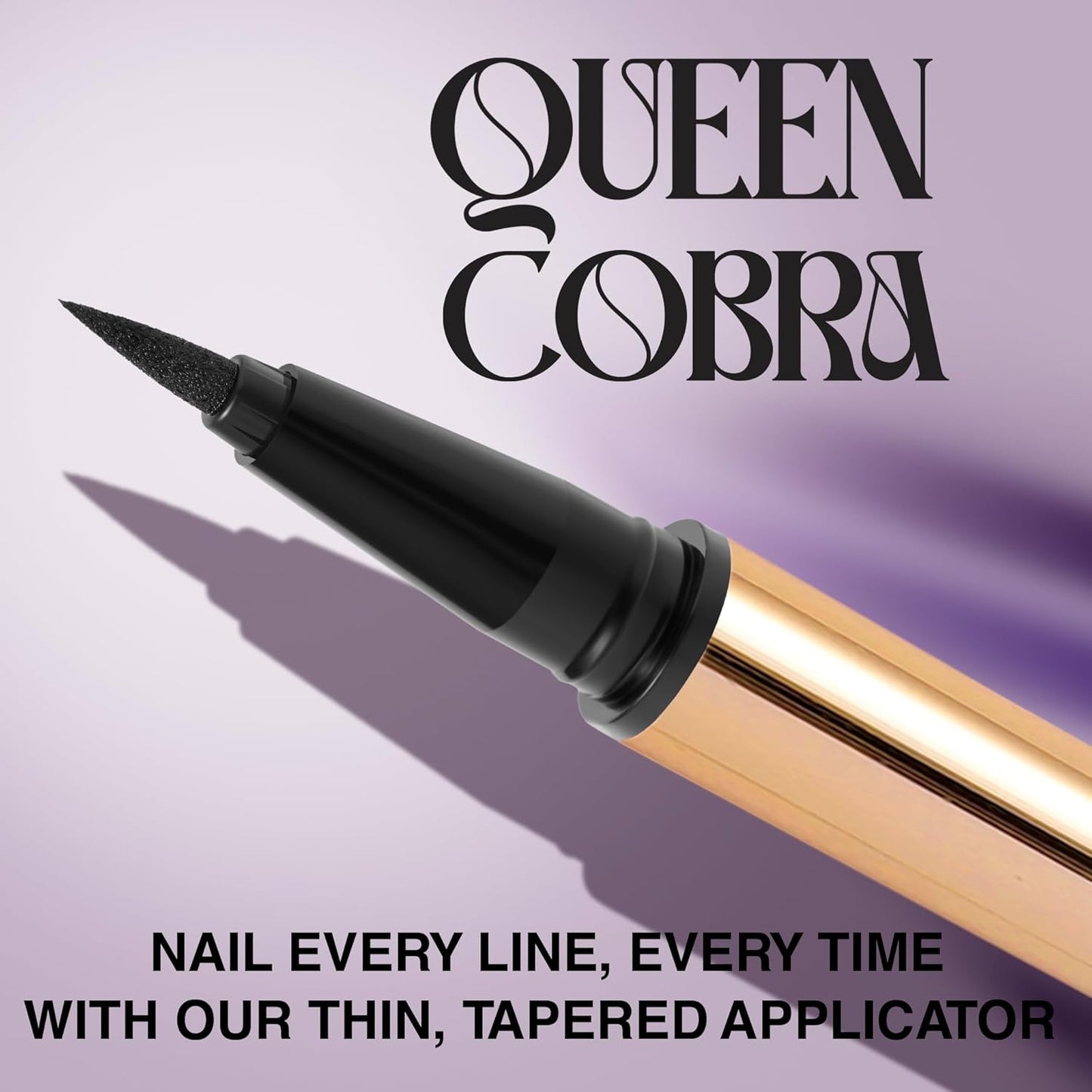 Black Liquid Eyeliner Pencil Queen Cobra – Long-Lasting – Quick-Drying, No Flaking – Thin Applicator & Intense Color – 0.016 fl.oz