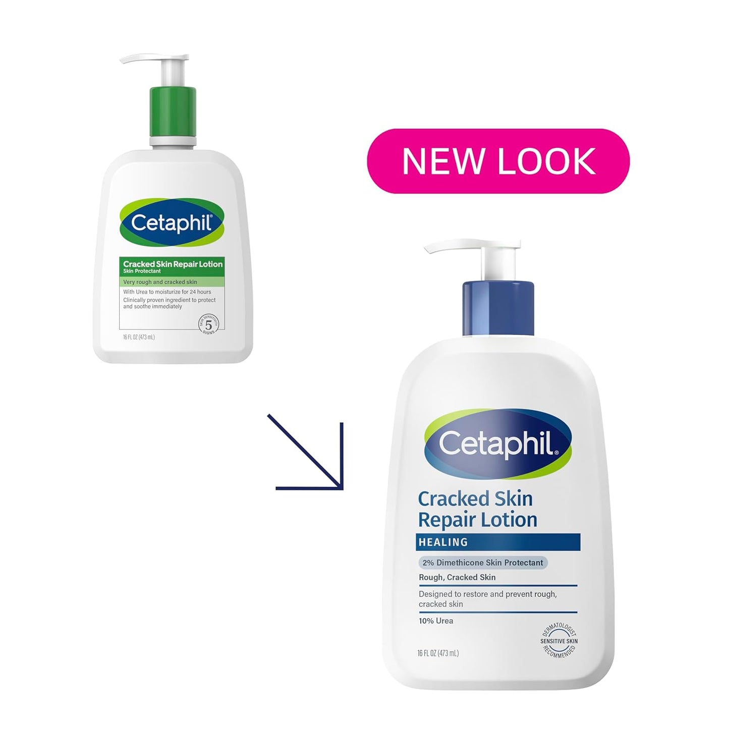 Cetaphil Cracked Skin Repair Lotion, 16 oz, For Very Rough & Cracked, Sensitive Skin, 24 Hour Hydration, Protects & Hydrates Cracked Skin, Hypoallergenic, Fragrance Free
