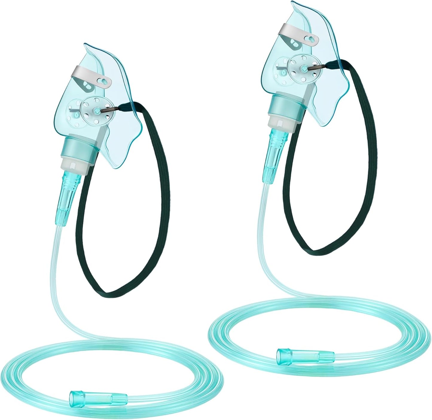 Geiserailie 2PCS Pediatric Elongated (M) Oxygen Mask with 6.6 Ft Tubing and Adjustable Elastic Strap, Pediatric Elongated Oxygen Mask with Tubing, Breathing Masks for Face