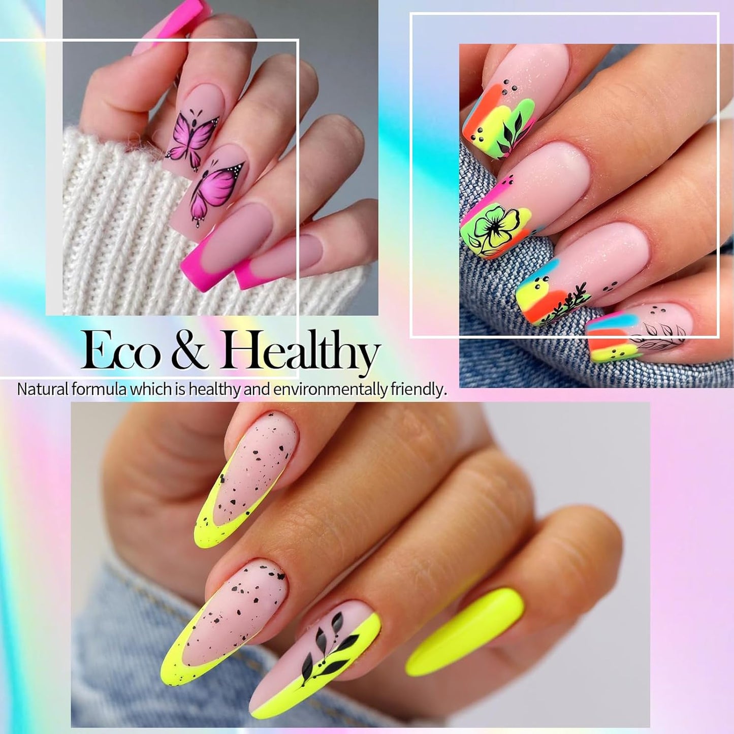 Born Pretty Nail Stamping Polish, 12 Colors Neon Metallic Effect Fingernail Stamp Polish Set Manicure Print Nail Polish for Stamping Plates Bulk Gift Collection 10ml 0.34fl oz Ideal Gifts