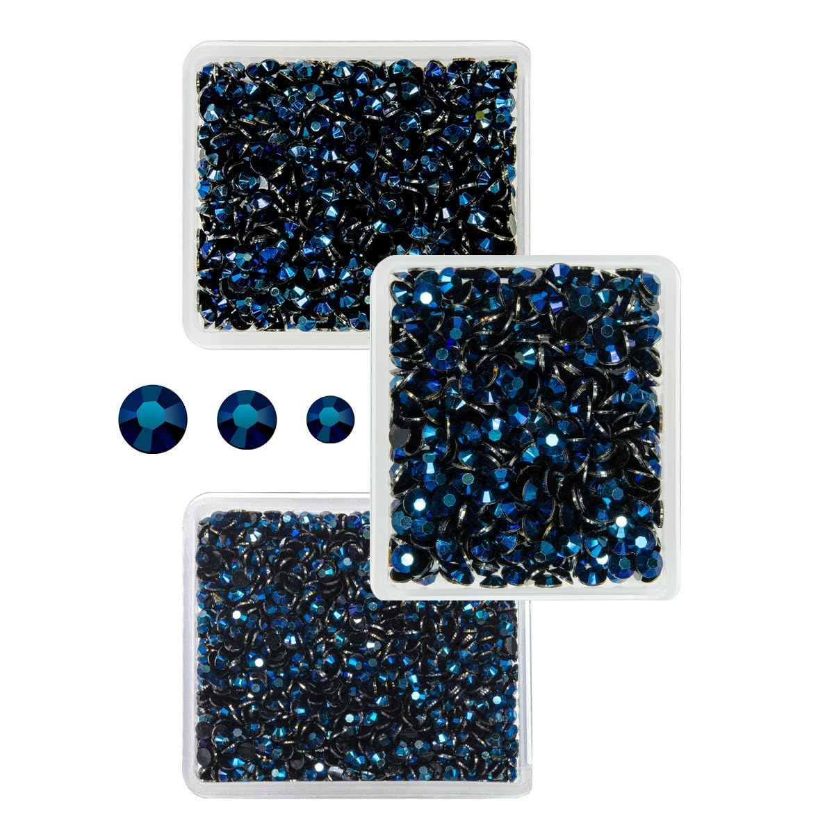 Ink Blue Resin Rhinestones for Crafting 3mm 4mm 5mm Montana Flatback Jelly Stones Bulk SS10 SS16 SS20 Navy Blue Diamonds Gems for Nails Face Eyes Makeup Tumblers Bottles Crafts Clothes Shoes