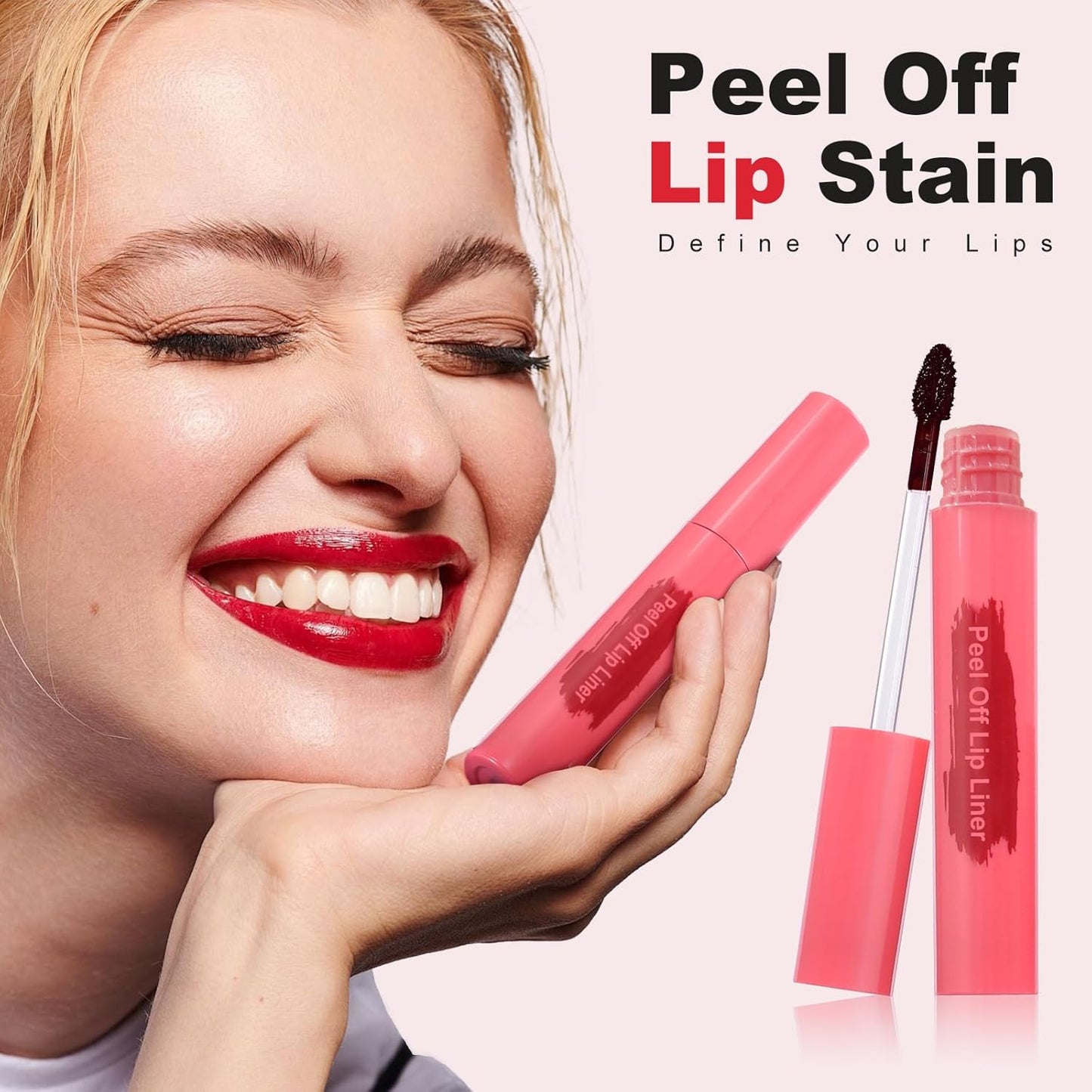 Lip Liner - Lip Stain Peel Off Moisturizing Long-Lasting & Waterproof Transfer Proof & Plumping, Non-Stick Cup Lip Liner Stain Tint For All Skin Types (Mauve, 1 PCS)