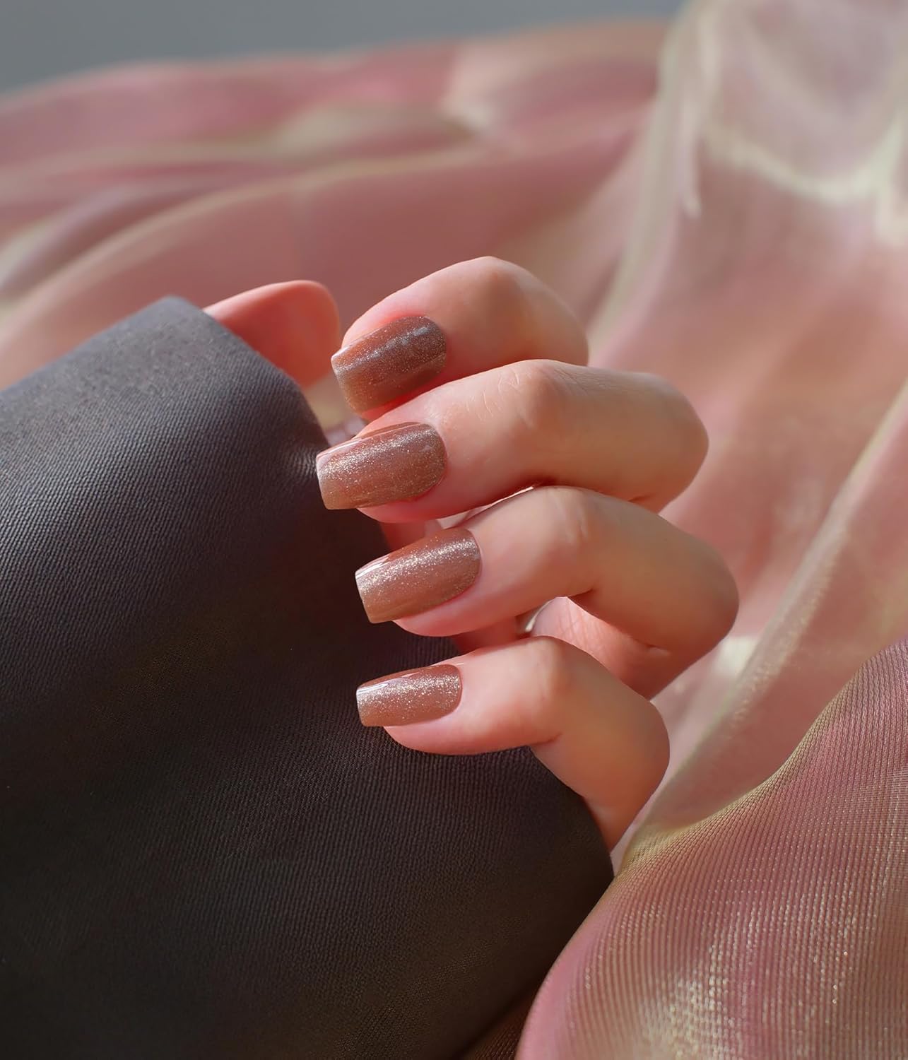 Nail Polish Strips - 22 Pcs Salon Quality Gel Nail Stickers - Long Lasting Wraps (Opulent Rust)