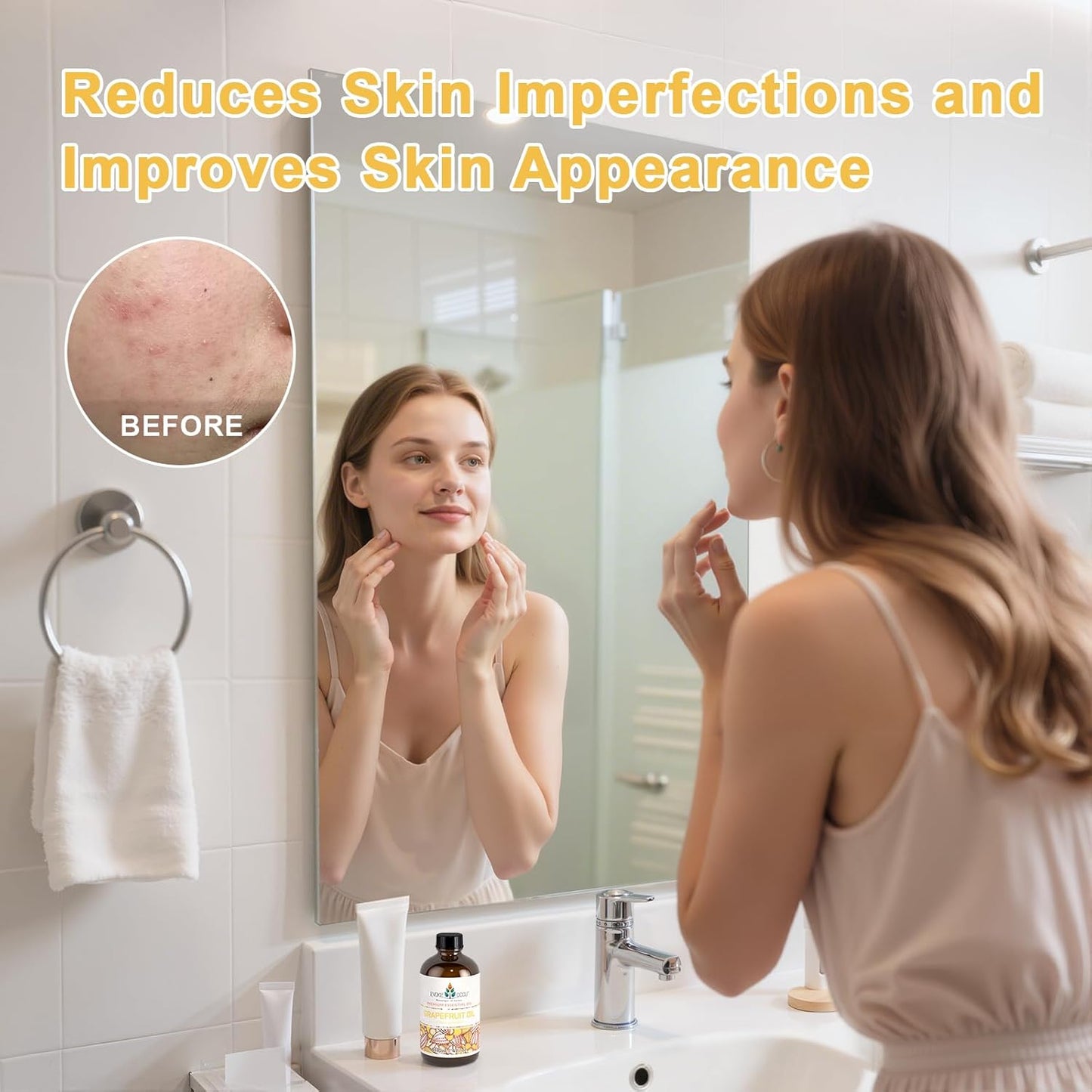 EVOKE OCCU 100% Pure Grapefruit Essential Oil for Diffuser, Aromatherapy, Skin - 4 Fl Oz