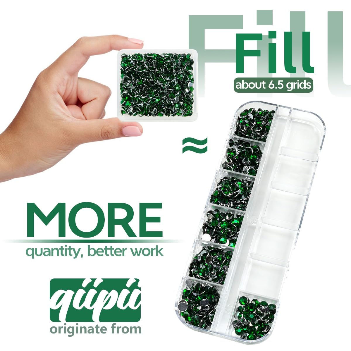 Emerald Green Crystal Resin Rhinestones for Crafting 3mm 4mm 5mm Dark Green Flatback Stones Non-Hotfix Stones Diamonds Crystals Gems Charms for Nails Face Eyes Makeup Body Tumblers DIY Crafts