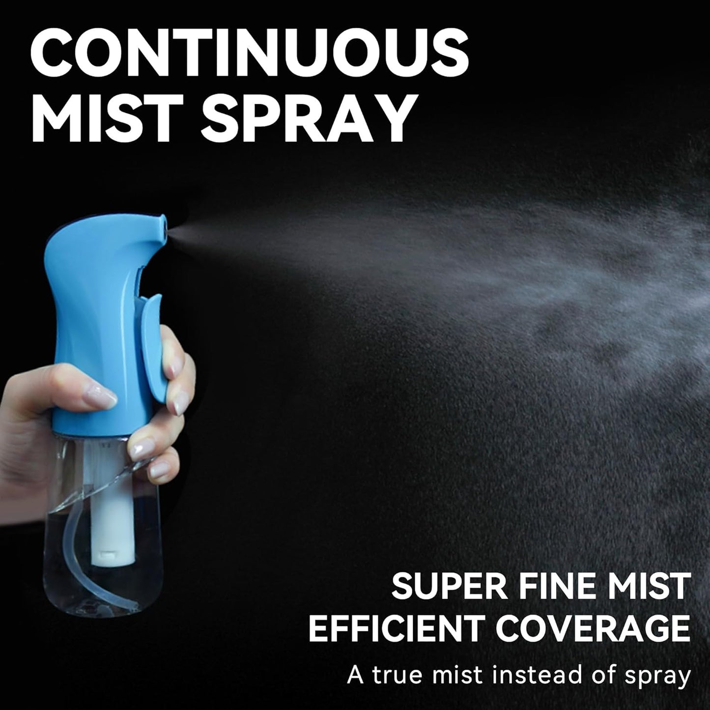 Spray Bottle for Hair (6.8OZ /200ML) Continuous Ultra Fine Mist Sprayer for Hair Blue