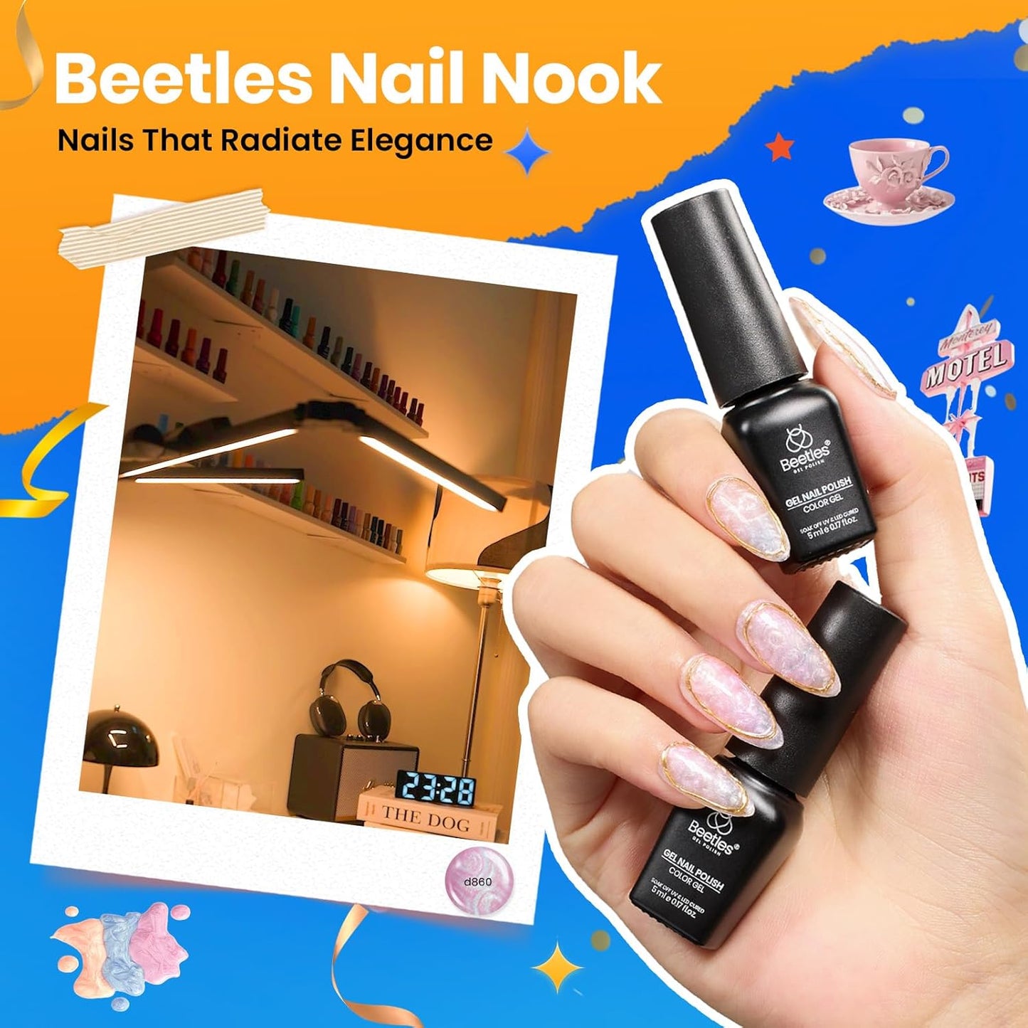 Beetles Fall Nail Fest Gel Nail Polish Set - Nail Nook 119 PCS 100 Colors Gel Polish Kit Base Glossy Matte Glitter Top Coat Neon Glitter Pearl Cat Eye White Red Pink Nude Nails Gift for Women