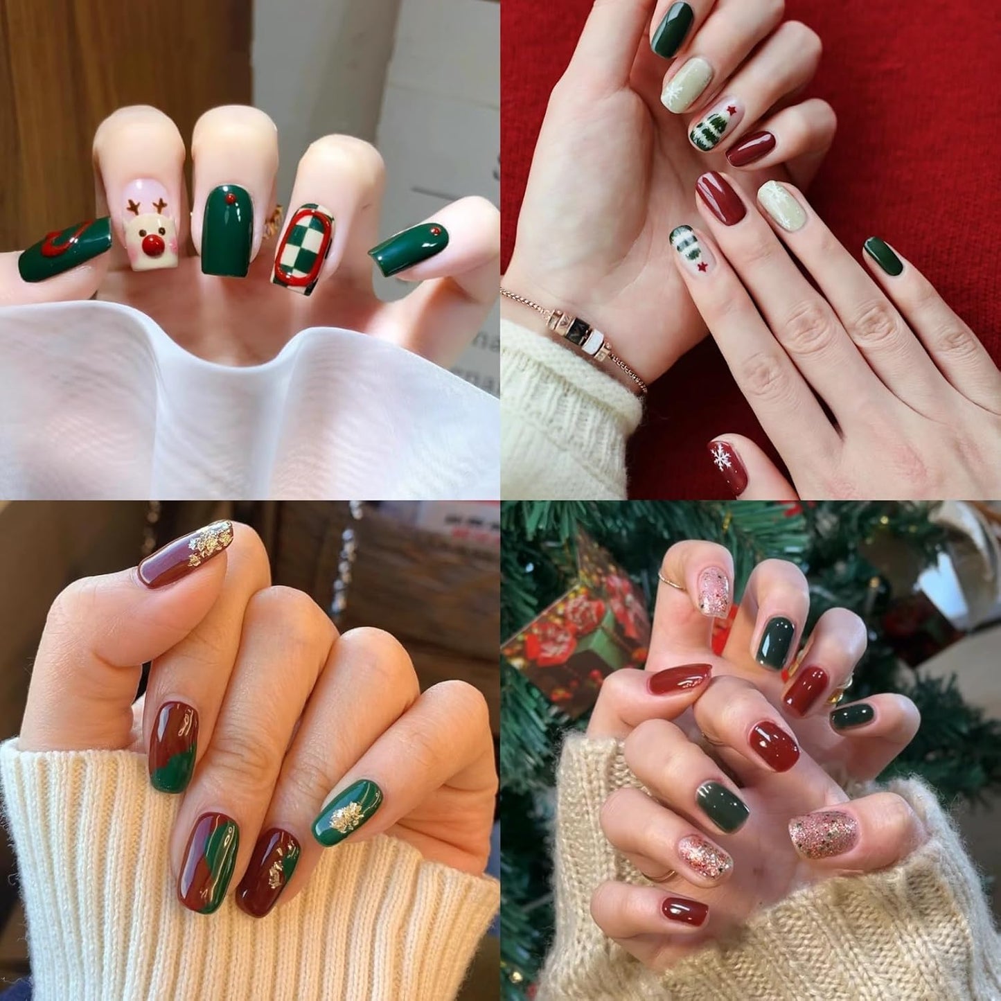 Green Red Chrome Nail Powder, Mirror Effect Metalic Powder Pigments for Nails,Red+Green Nail Art Glitter Glitter Dust Kit for Gel Polish(Red+Green)