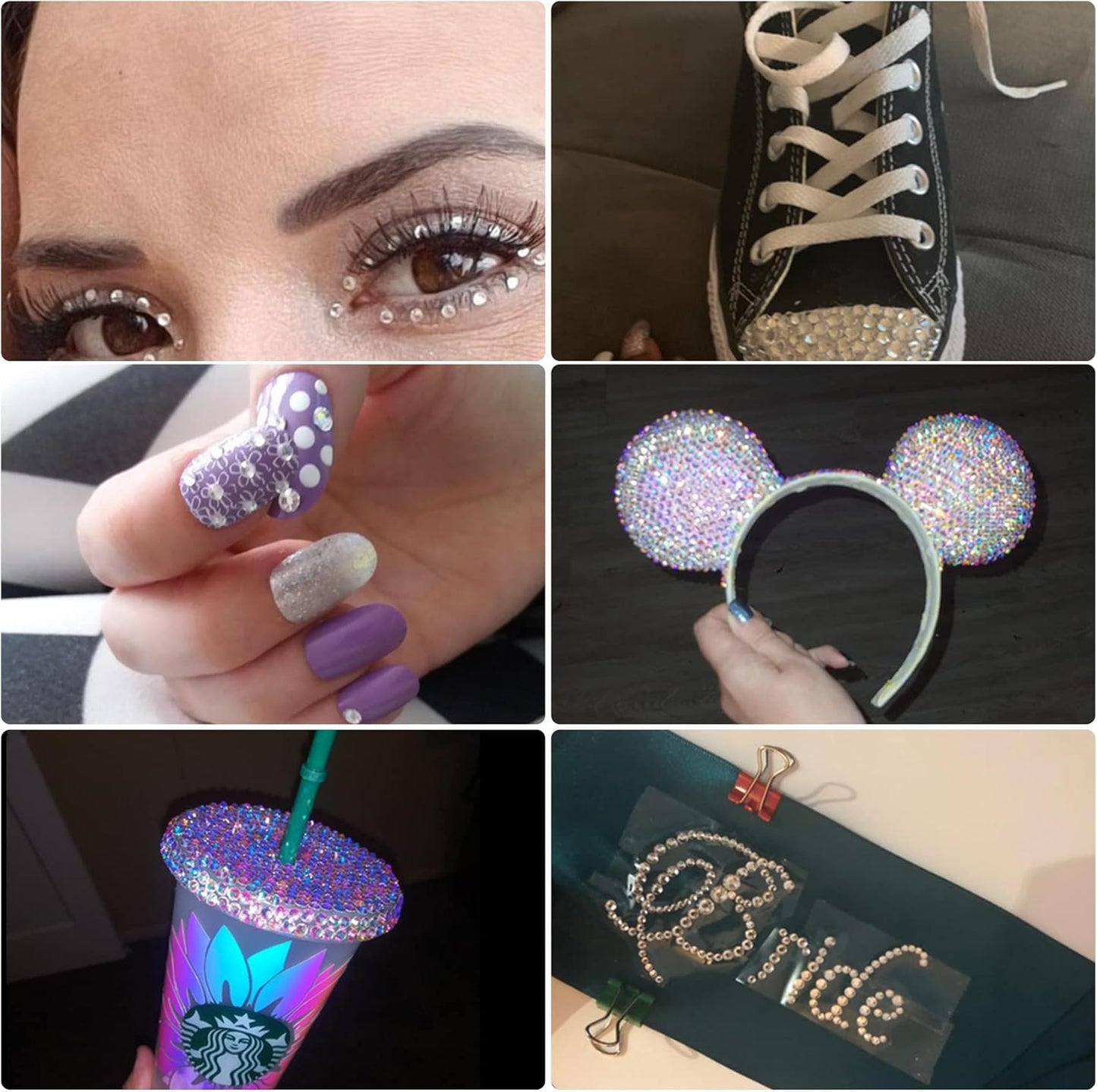 Multi Size 3mm 4mm 5mm Rhinestones Set for Nails Crafts Light Green Non Hotfix Rhinestones Nail Gems Rhinestone Jelly AB&Round Flat Back Resin Rhinestone for Makeup Clothes Shoes Eyes Bottles Crafts