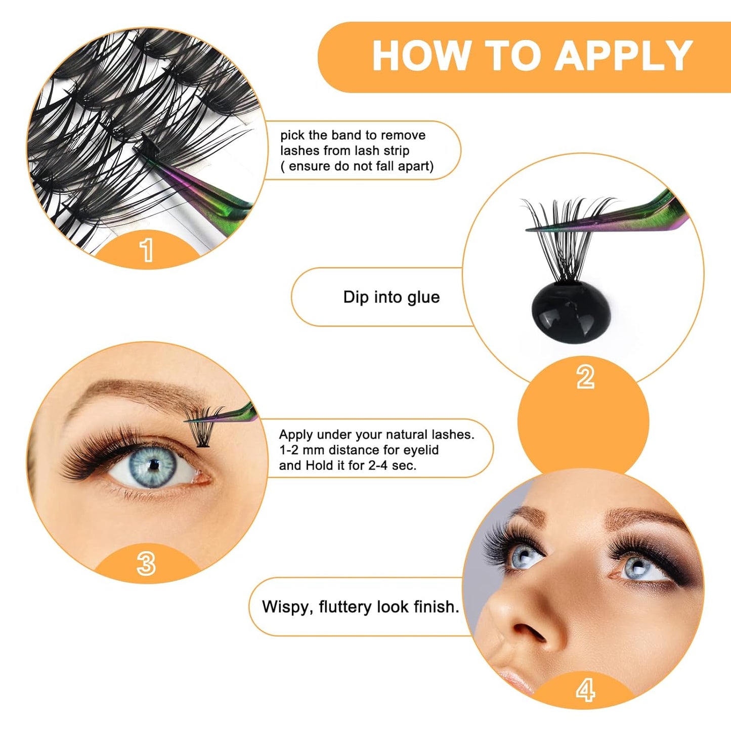 B&Qaugen Lash Clusters 50D-D-10-18MIX Individual Lashes 280 Clusters False Eyelash 30D 40D 50D Lash Clusters Extensions Individual Lashes Cluster DIY Eyelash Extensions (50D-D,10-18MIX)