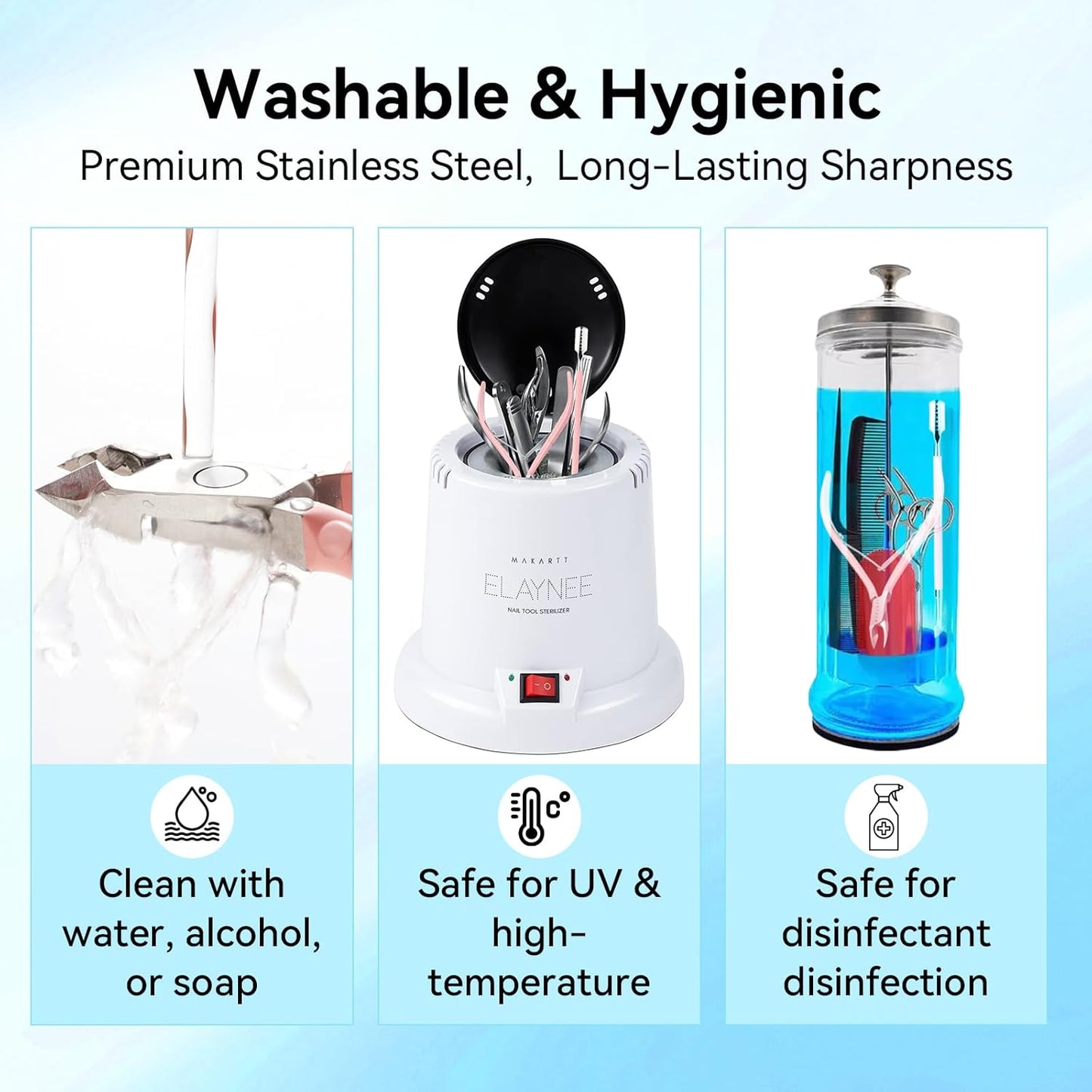 Makartt Cuticle Trimmer with Cuticle Pusher - Stainless Steel Cuticles Nipper with Dual Spring, Ergonomic Handle, 7mm Blade & Dual-Ended Pusher for Nail Care & Gel Removal, Pink