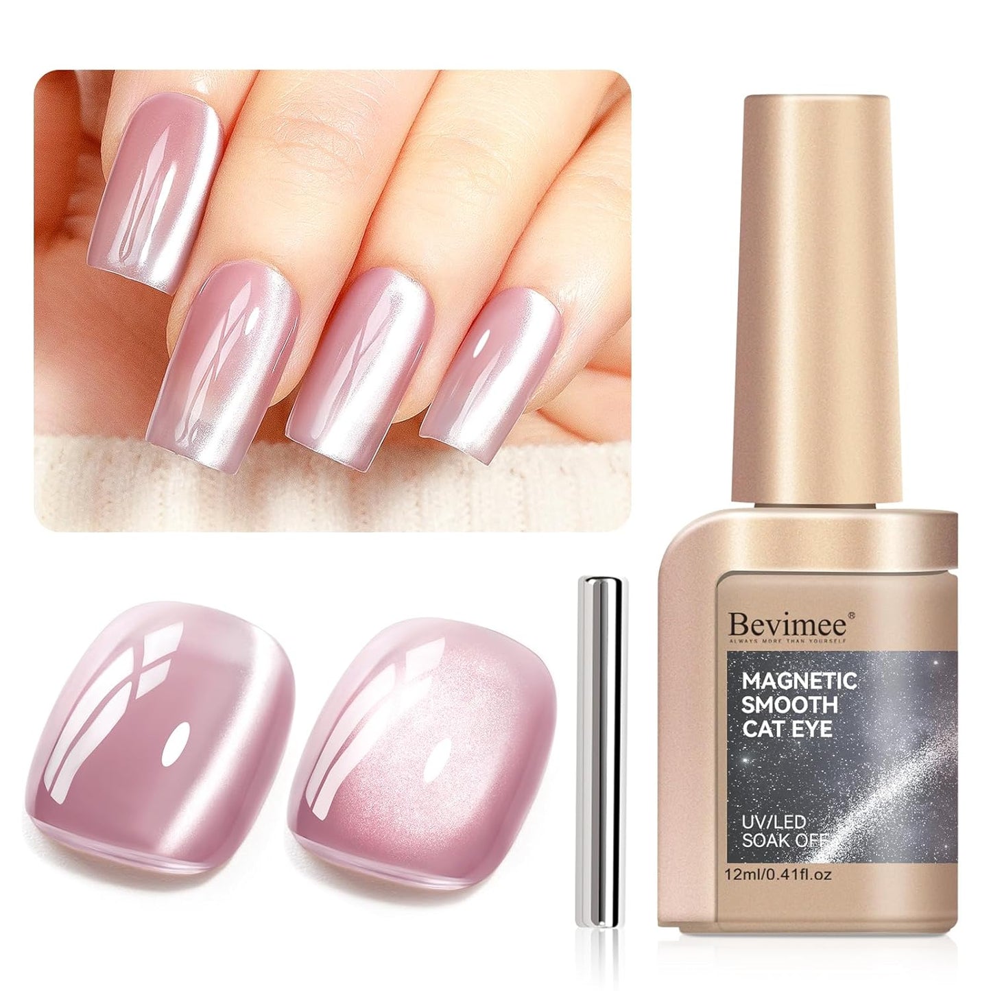 Cat Eye Gel Polish with Magnet, Magnetic Gel Nail Polish Glass Jelly Transparent Color UV Cateye Nail Polish for Nail Art DIY and Salon