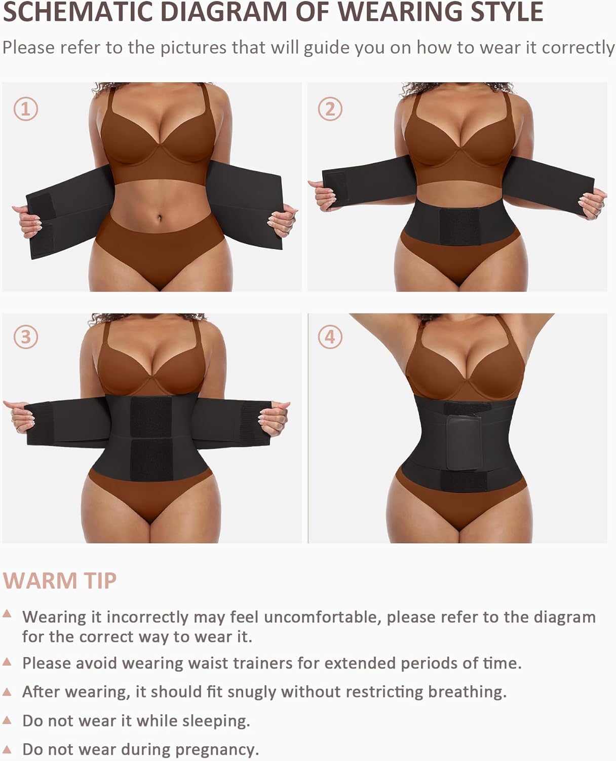 FeelinGirl Waist Trainer Belt Waist Cincher Trimmer Ab Belt Tummy Control Body Shaper with Triple Wrap Women and Men