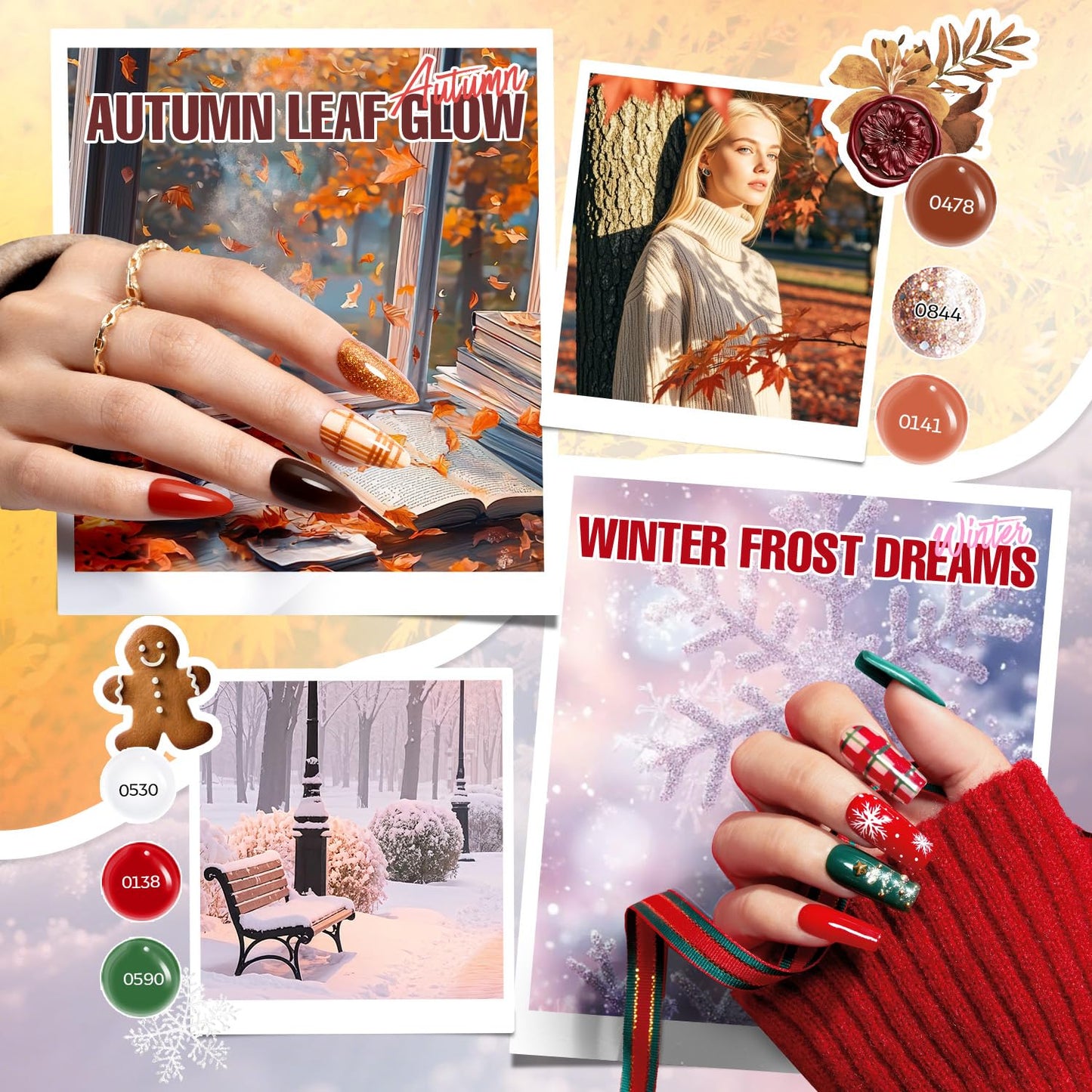 MEFA 60 Pcs Gel Nail Polish Kit with U V Light, 32 Colors All Seasons Nude Gel Nail Polish Set with Base and Matte/Glossy Glitter Top Coat Nail Art DIY Decorations Manicure Tools Gifts for Women