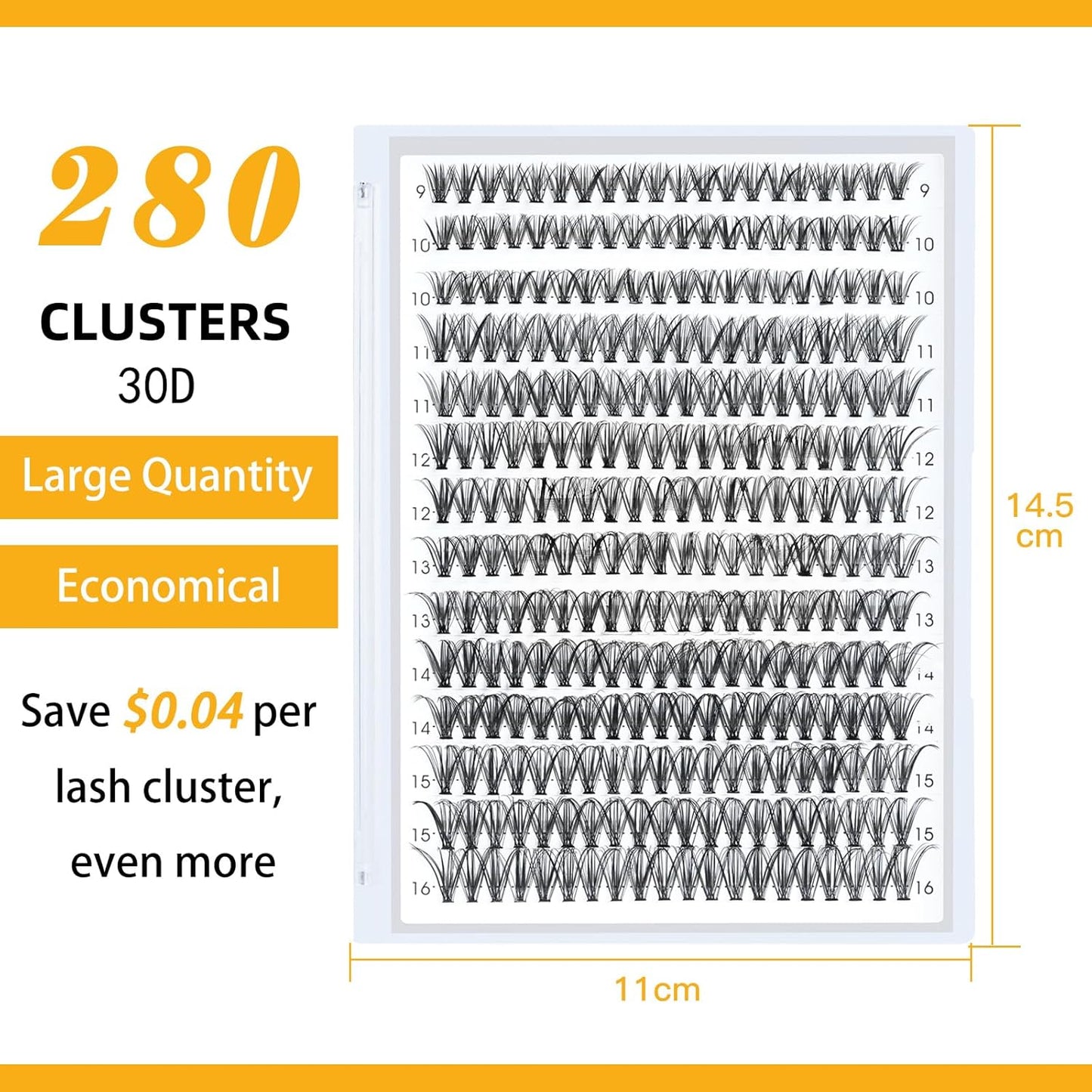 B&Qaugen Lash Clusters 30D 50D-C-9-16MIX Individual 280 Clusters False Eyelash 9-16MIX Lash Clusters Extensions DIY Eyelash Extensions at Home (30D 50D,C-9-16MIX)