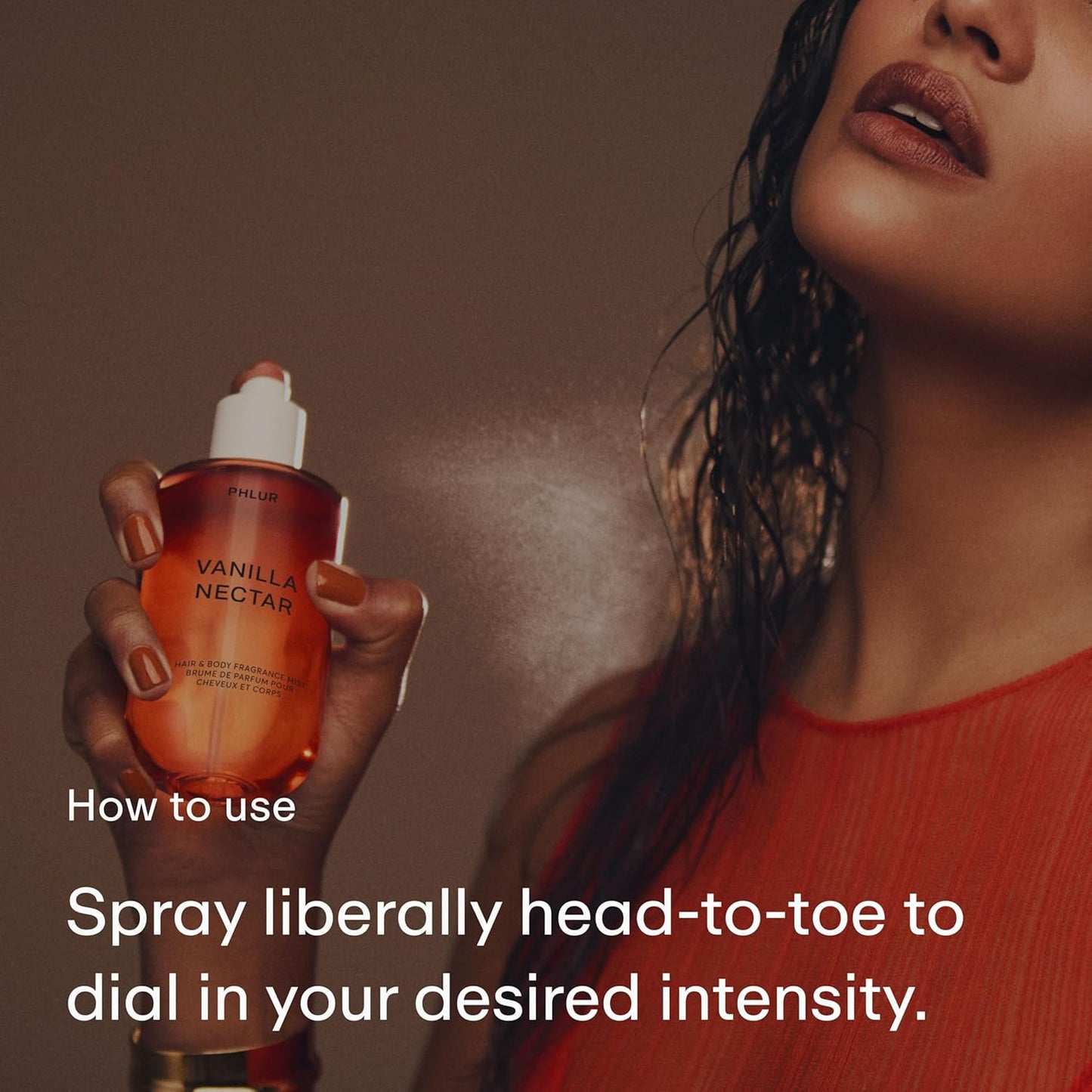 PHLUR Vanilla Nectar Body Mist - Hair & Body Fragrance Mist - Whipped Vanilla Body Spray with Papaya Nectar, Peach Blossom, Coconut Orchid, Apricot & Honeyed Amber (8 fl oz)