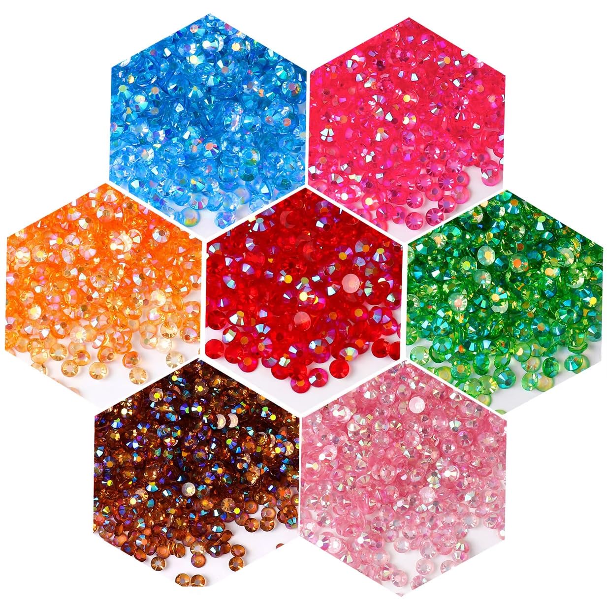 500 Pieces SS30 6mm Flatback Rhinestones AB Clear Round Gems Crystals for Nail Art DIY Crafts Clothes Shoes Bags （Transparent Champagne AB）