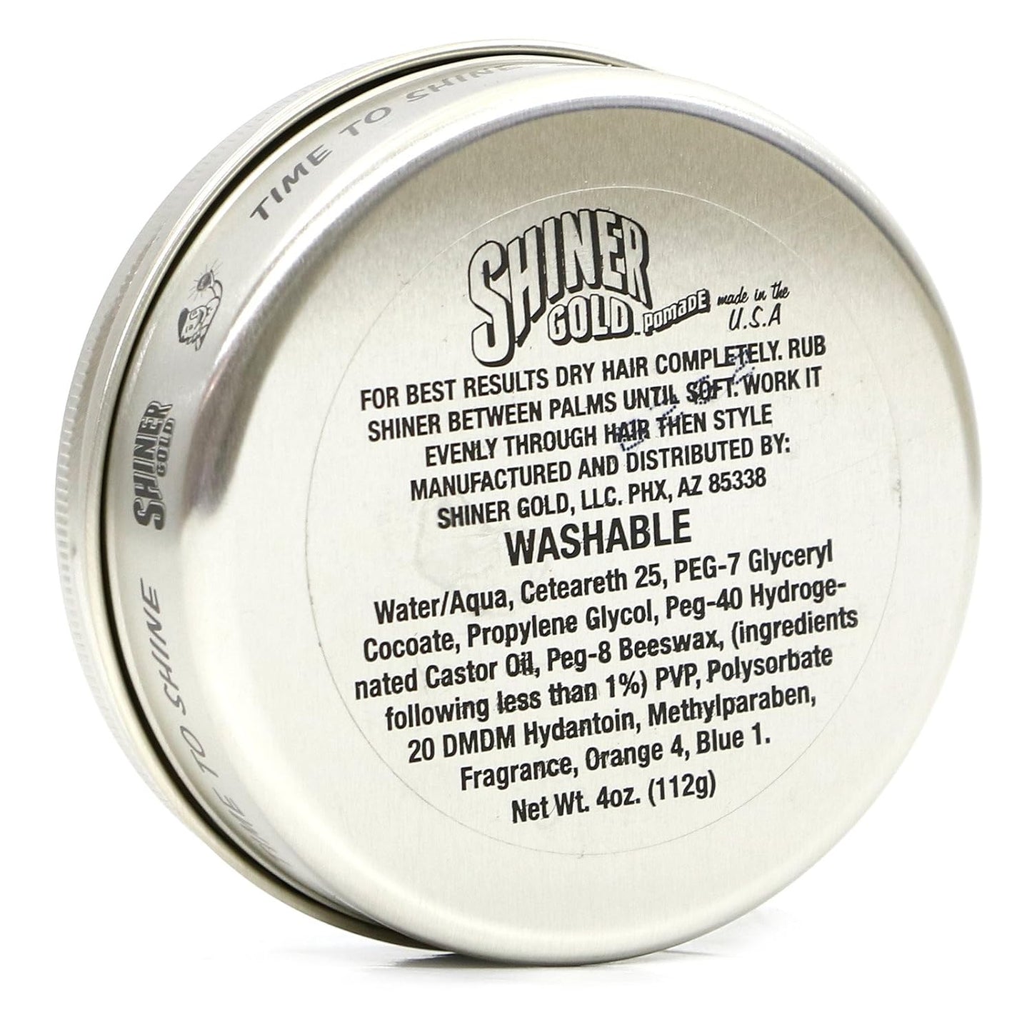 Shiner Gold Psycho Hold Pomade | Extreme Hold | High Shine | Water-based | Coconut Scent, 4oz