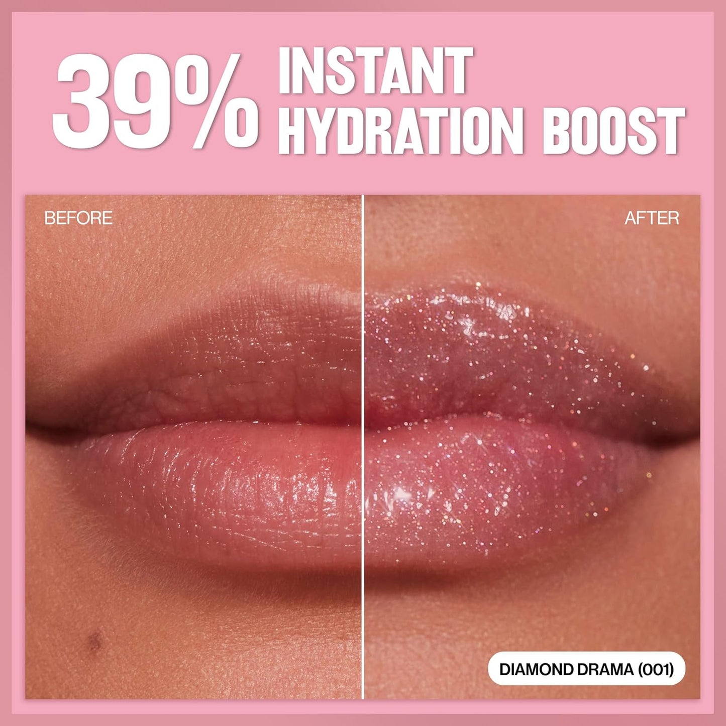 REVLON Super Lustrous Glimmer Gloss Gift Set, 3-Piece, Non-Sticky Lip Makeup, Plant-Based Glitter, High-Shine Finish, 008 Rose Glow, 005 Glazed Almond 001 Diamond Drama