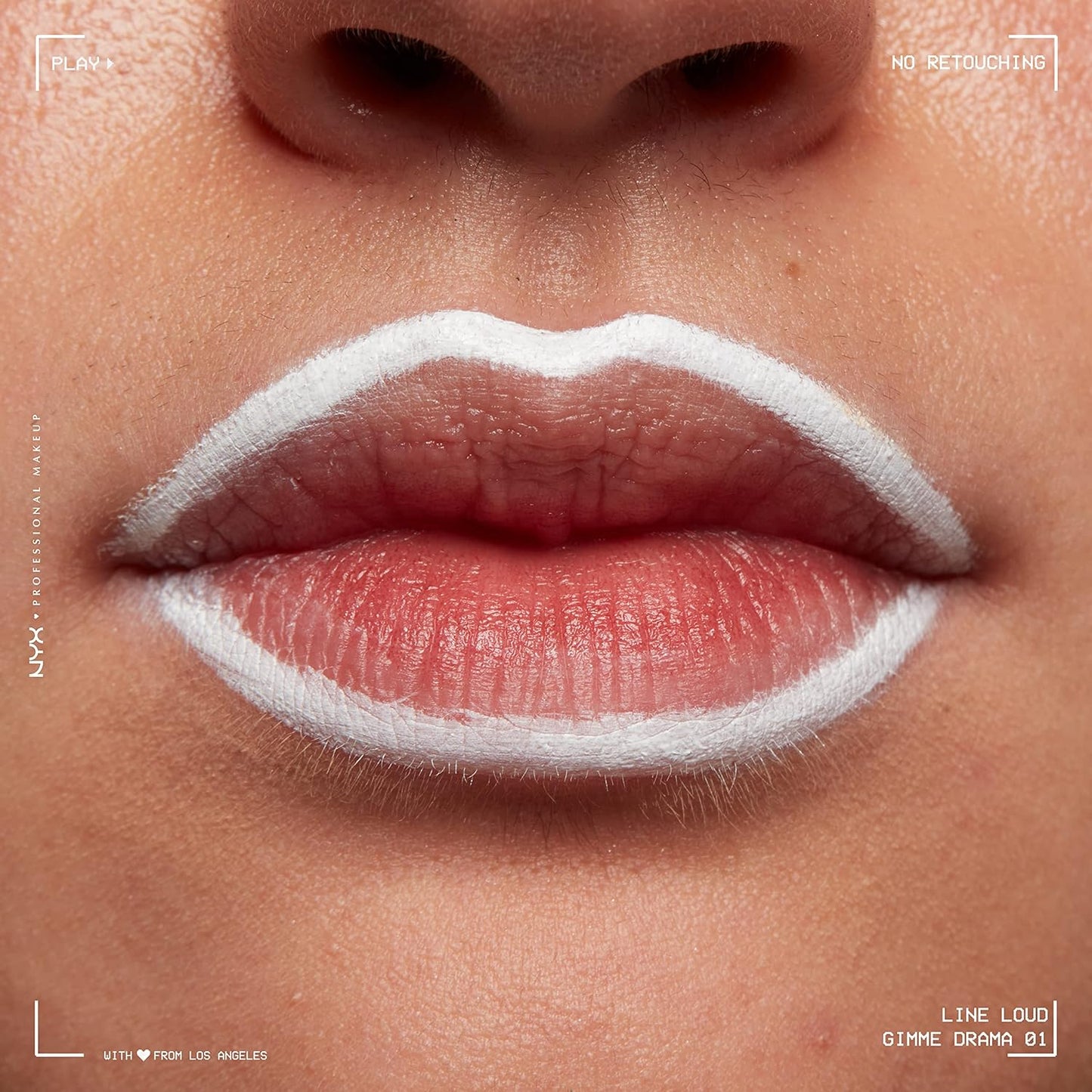 NYX PROFESSIONAL MAKEUP Line Loud Lip Liner, Longwear and Pigmented Lip Pencil with Jojoba Oil & Vitamin E - Gimme Drama (White)