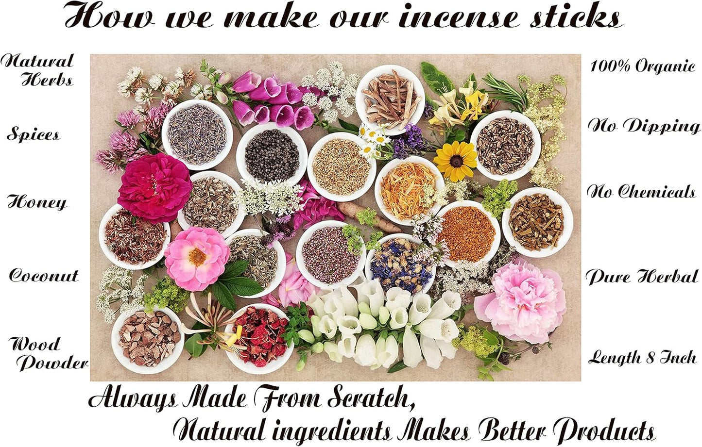 Raajsee Lavender Incense Sticks 15 Sticks x 5 Pack -100% Pure insense Organic Natural- Hand Rolled Free from Chemicals -incent Stick Perfect for Church Aromatherapy, Stress Relief, Meditation